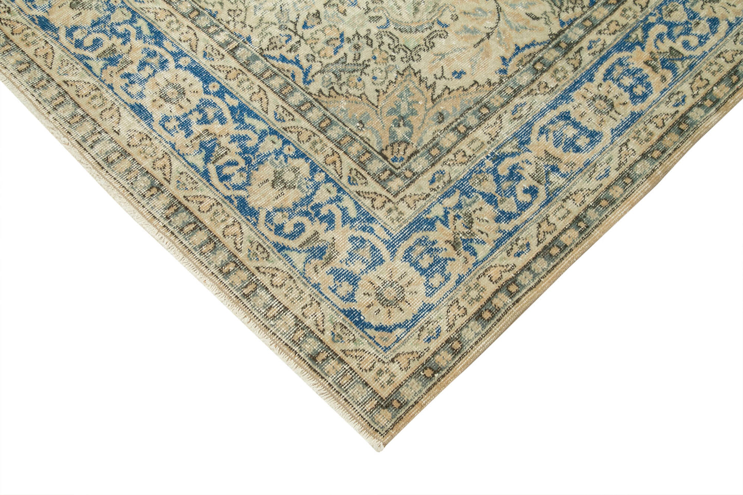 7x11 Beige Turkish Vintage Area Rug - 37886