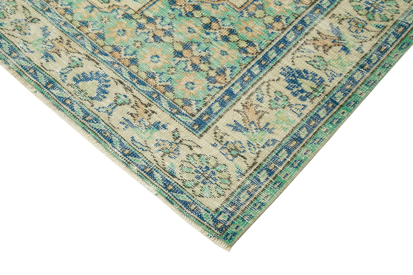 6x10 Beige Turkish Vintage Area Rug - 37891