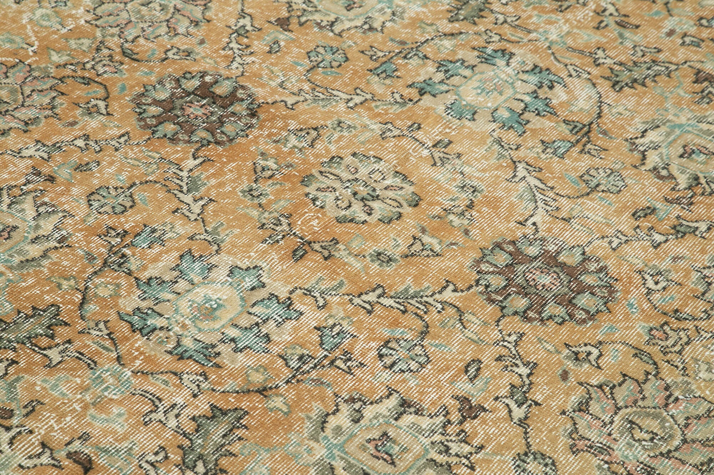 7x10 Beige Turkish Vintage Area Rug - 37897