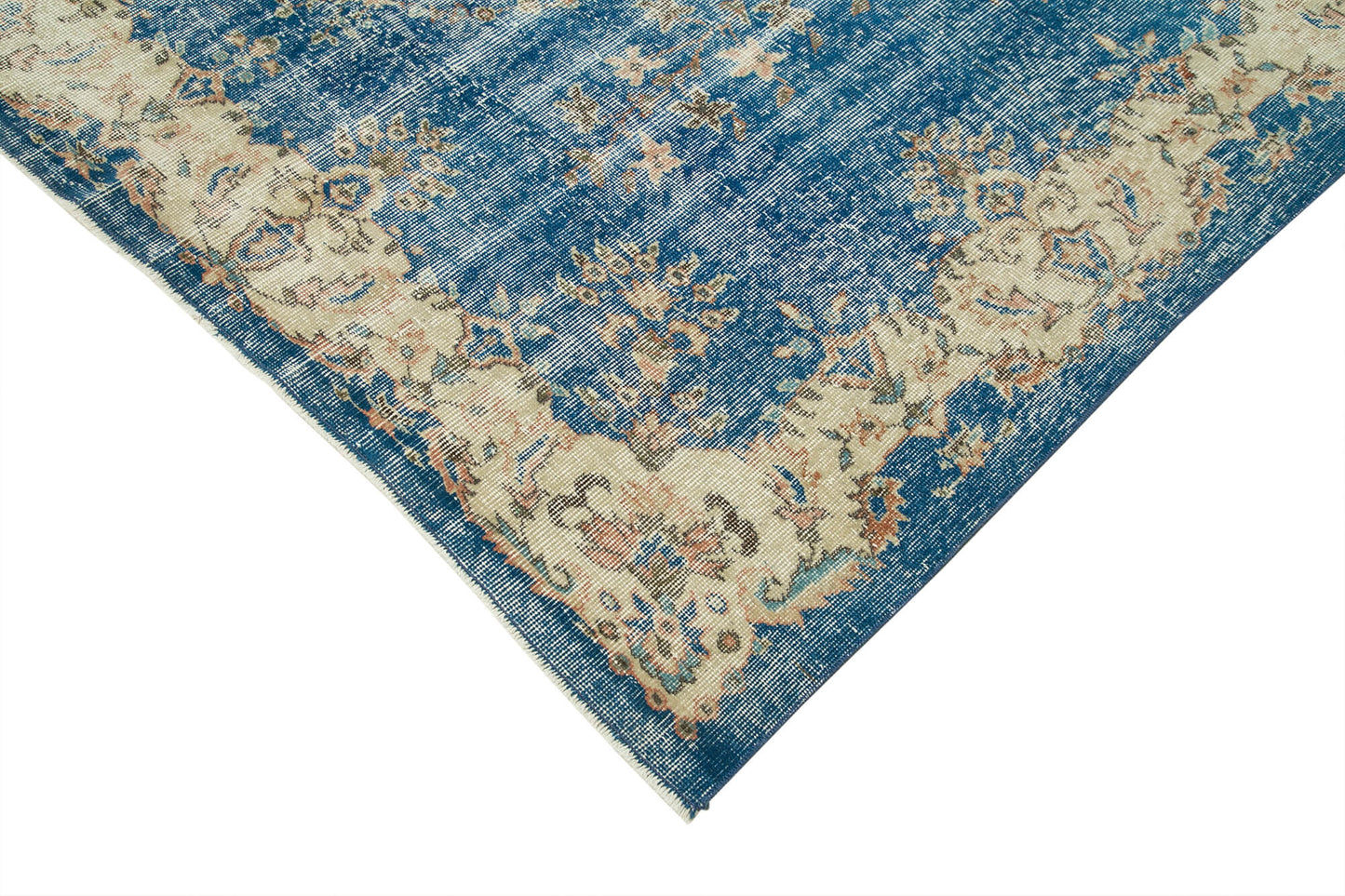 7x10 Beige Turkish Vintage Area Rug - 37899