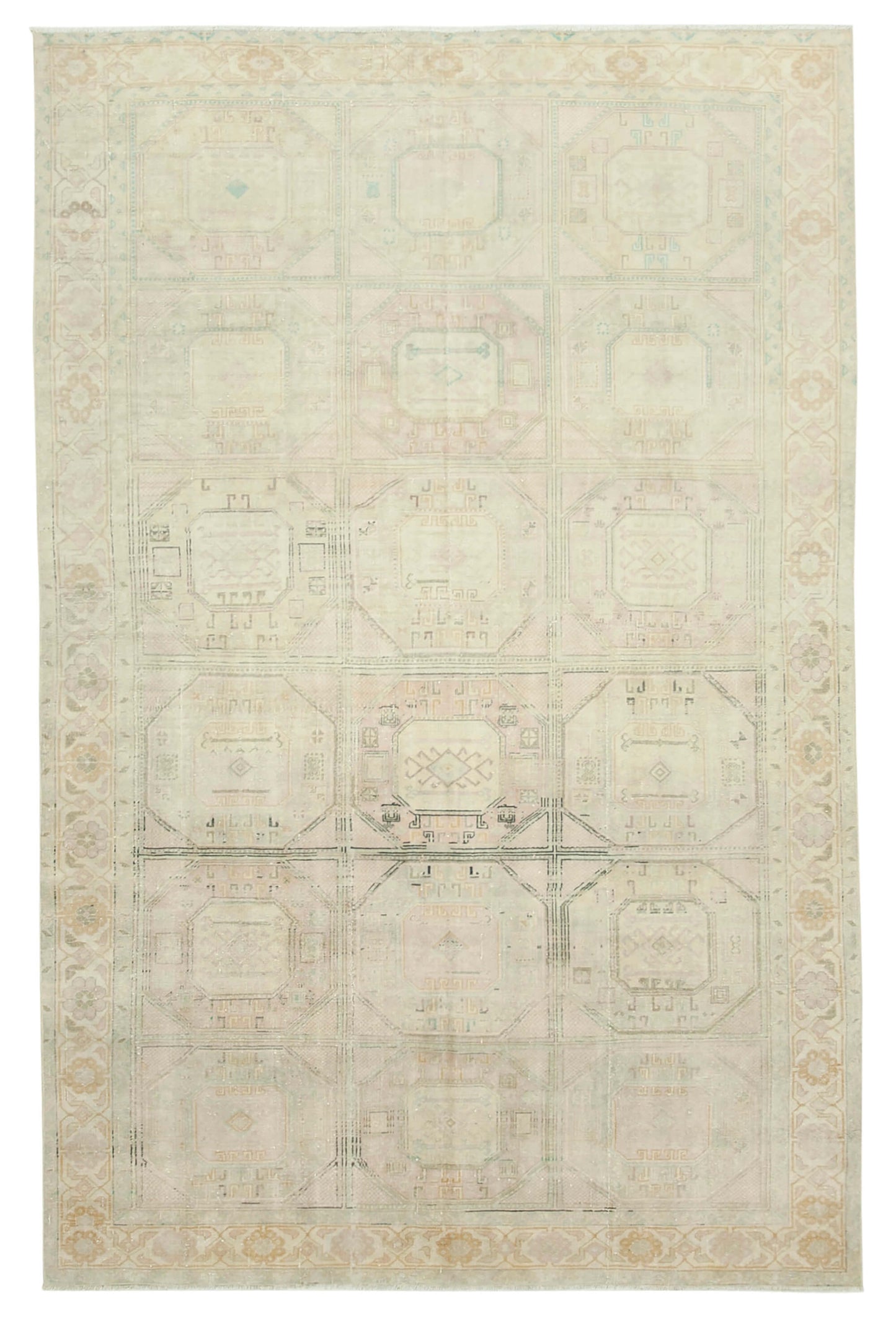 6x10 Beige Vintage Rug - 37906