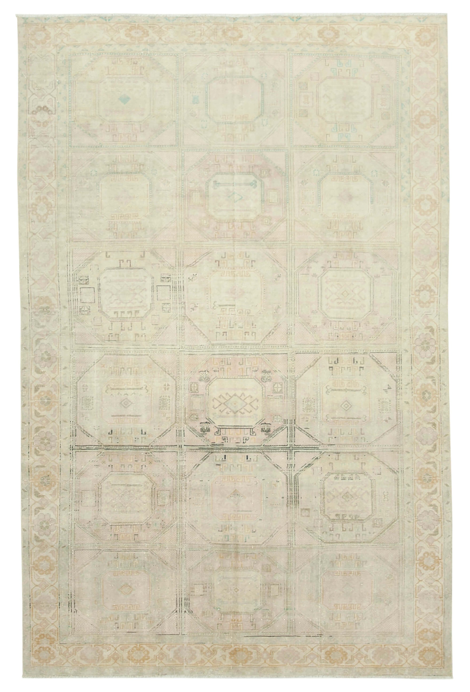 6x10 Beige Vintage Rug - 37906