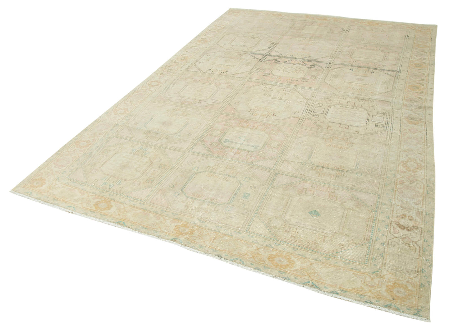 6x10 Beige Vintage Rug - 37906