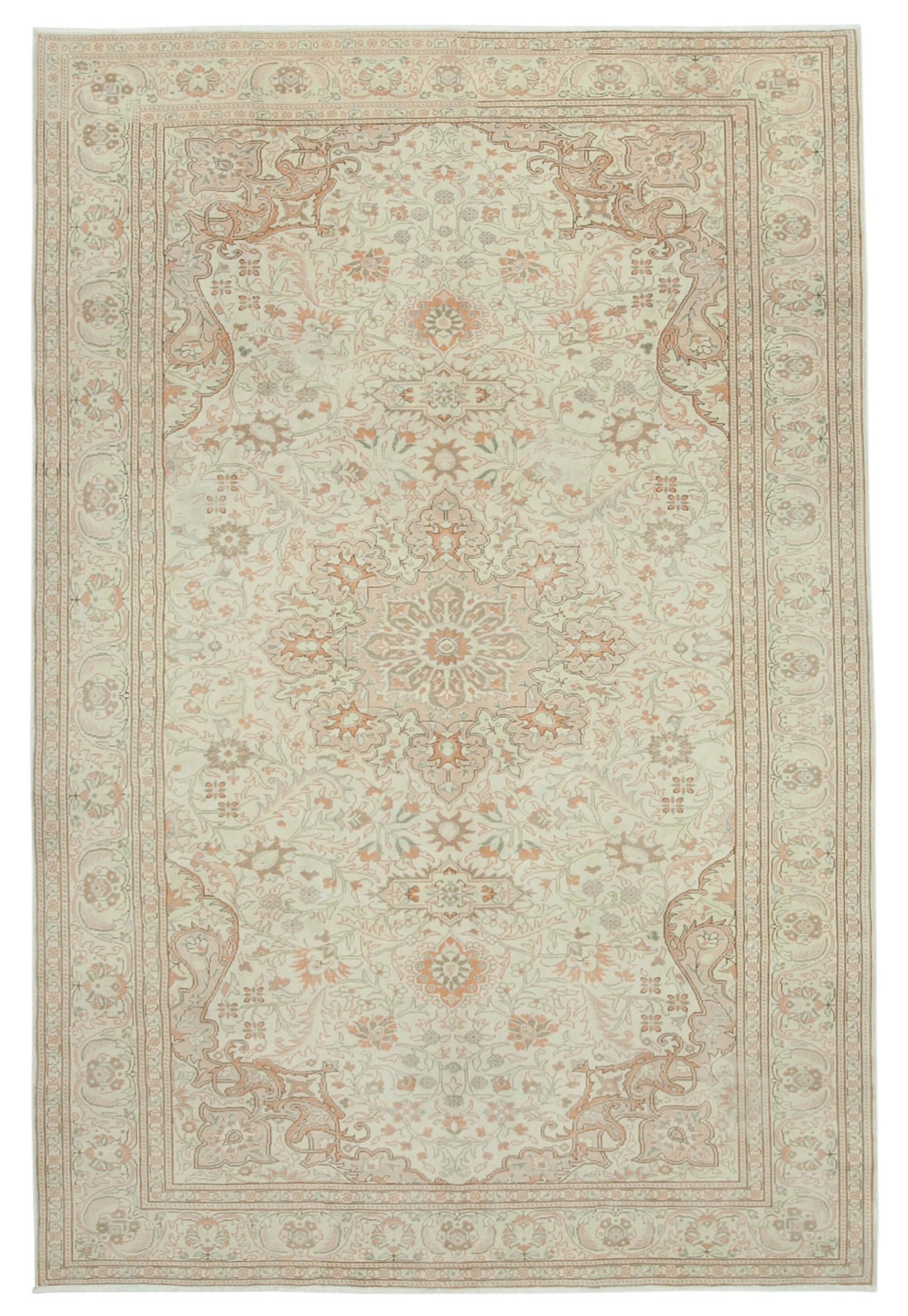 6x10 Beige Vintage Rug - 37921