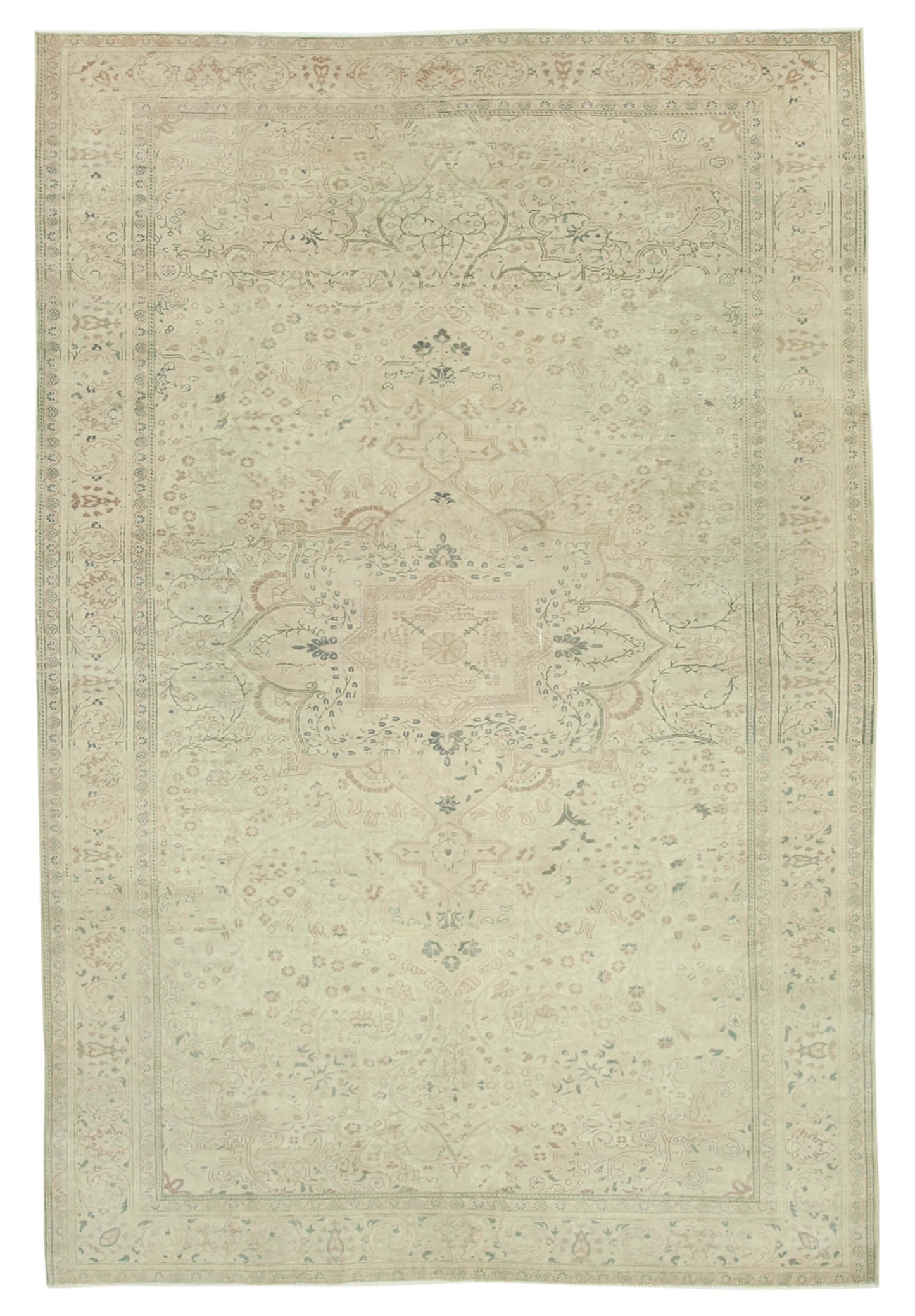 6x10 Beige Vintage Rug - 37929