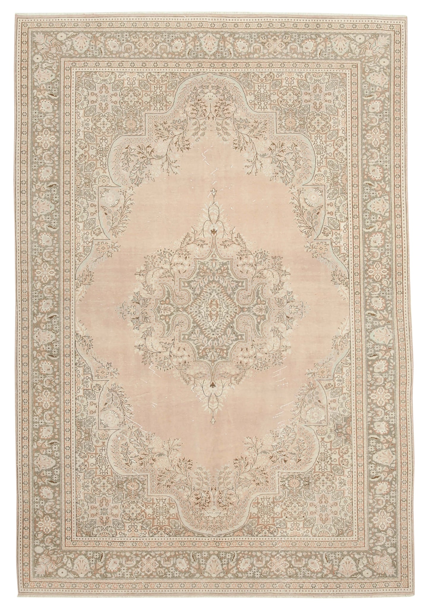 7x10 Beige Vintage Rug - 37934