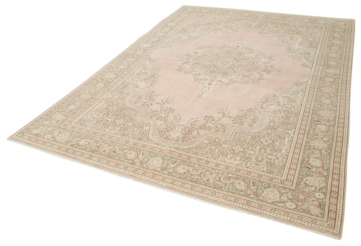 7x10 Beige Vintage Rug - 37934