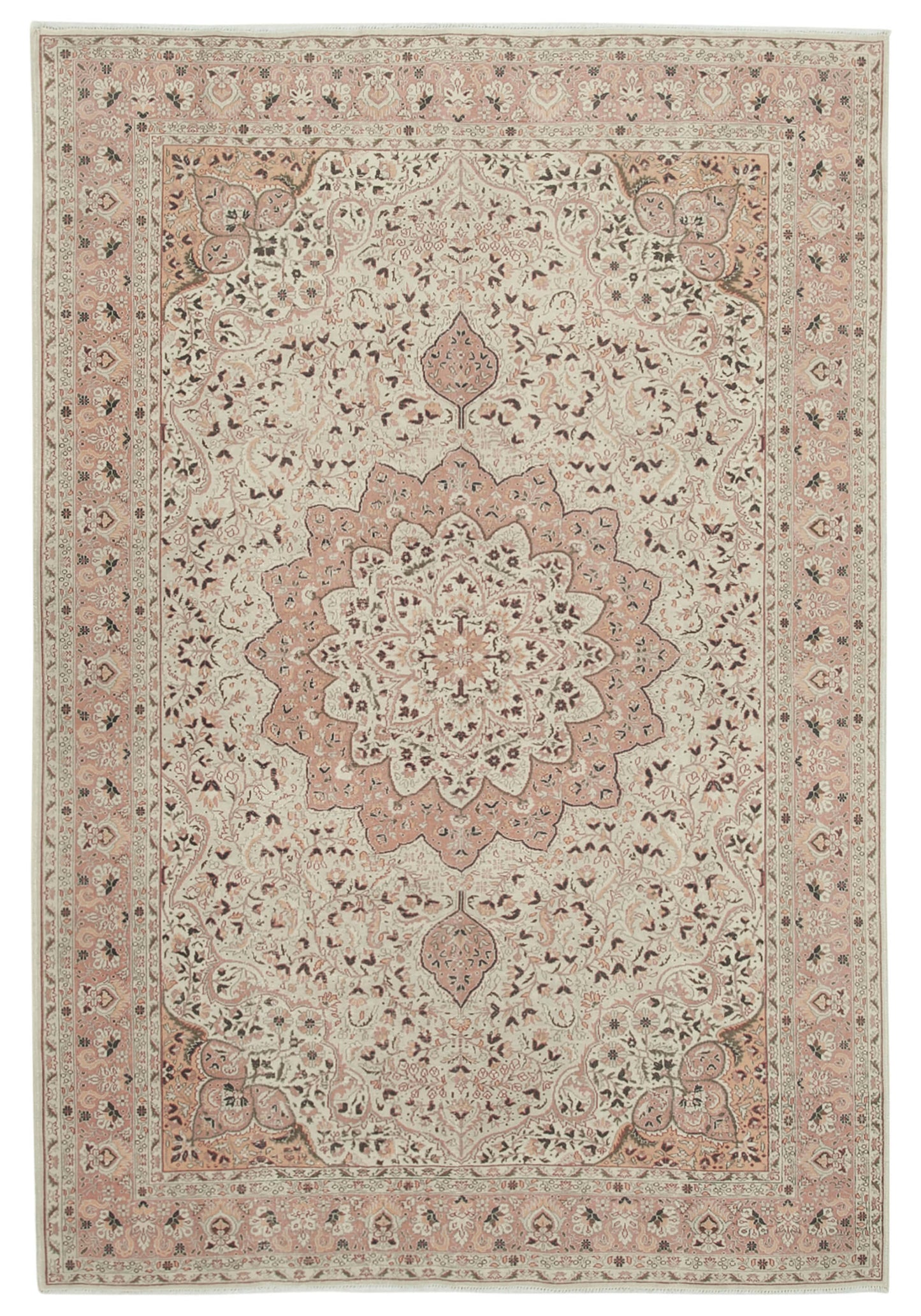 7x10 Beige Vintage Rug - 37957