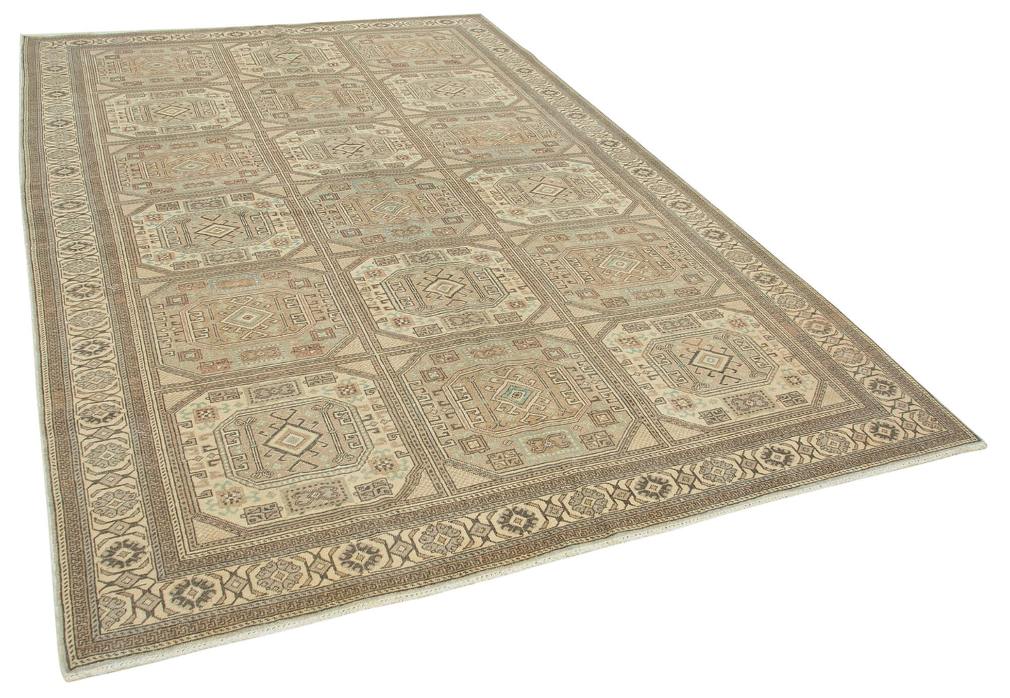 7x10 Beige Vintage Rug - 37958