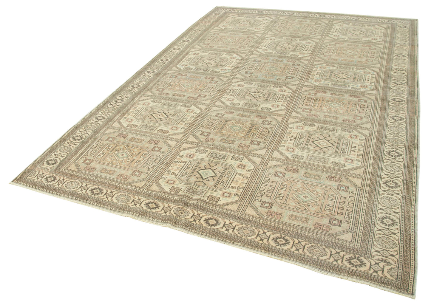 7x10 Beige Vintage Rug - 37958