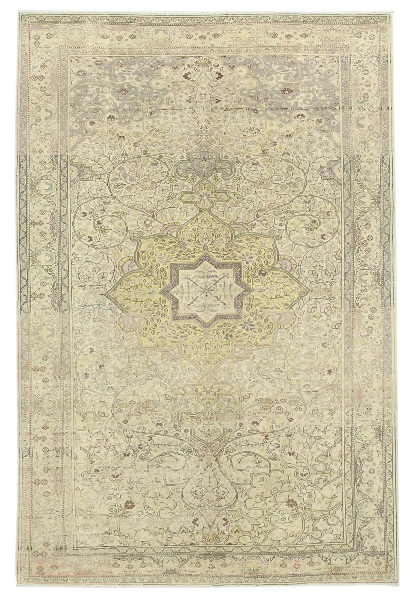 7x10 Beige Vintage Rug - 37959