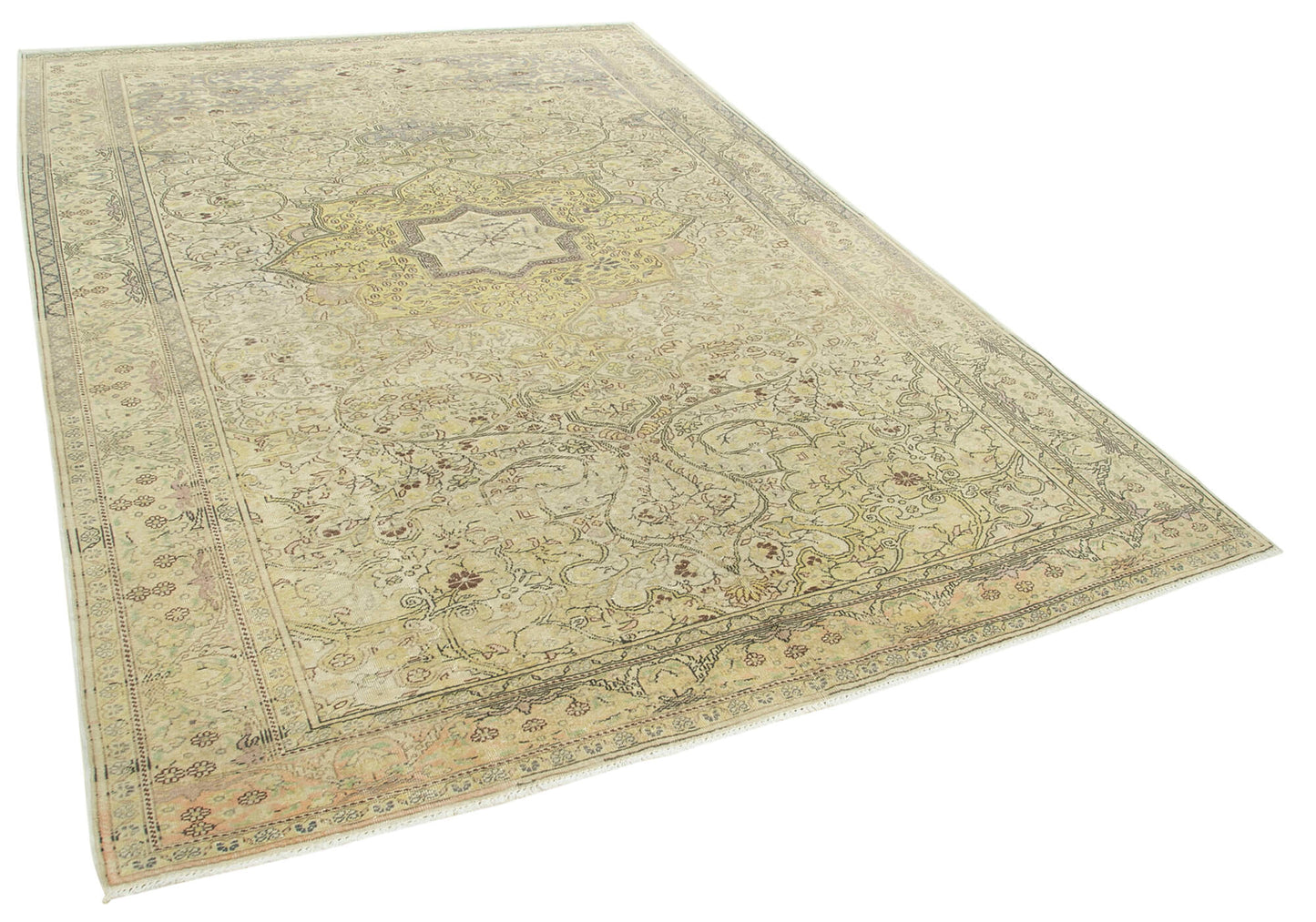 7x10 Beige Vintage Rug - 37959