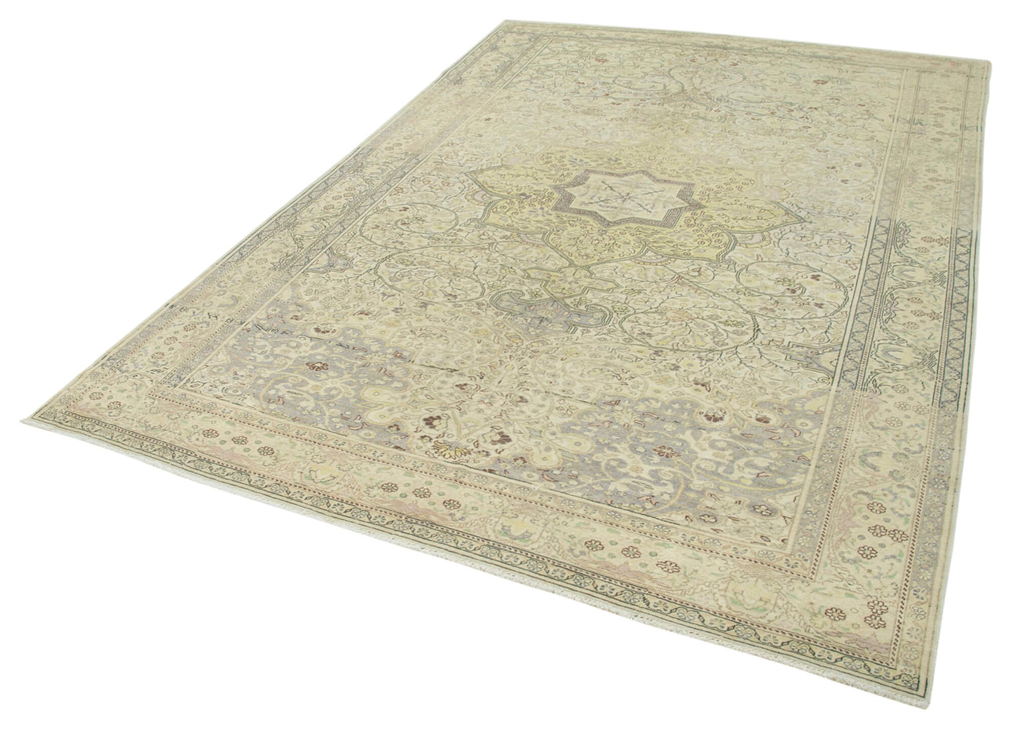 7x10 Beige Vintage Rug - 37959