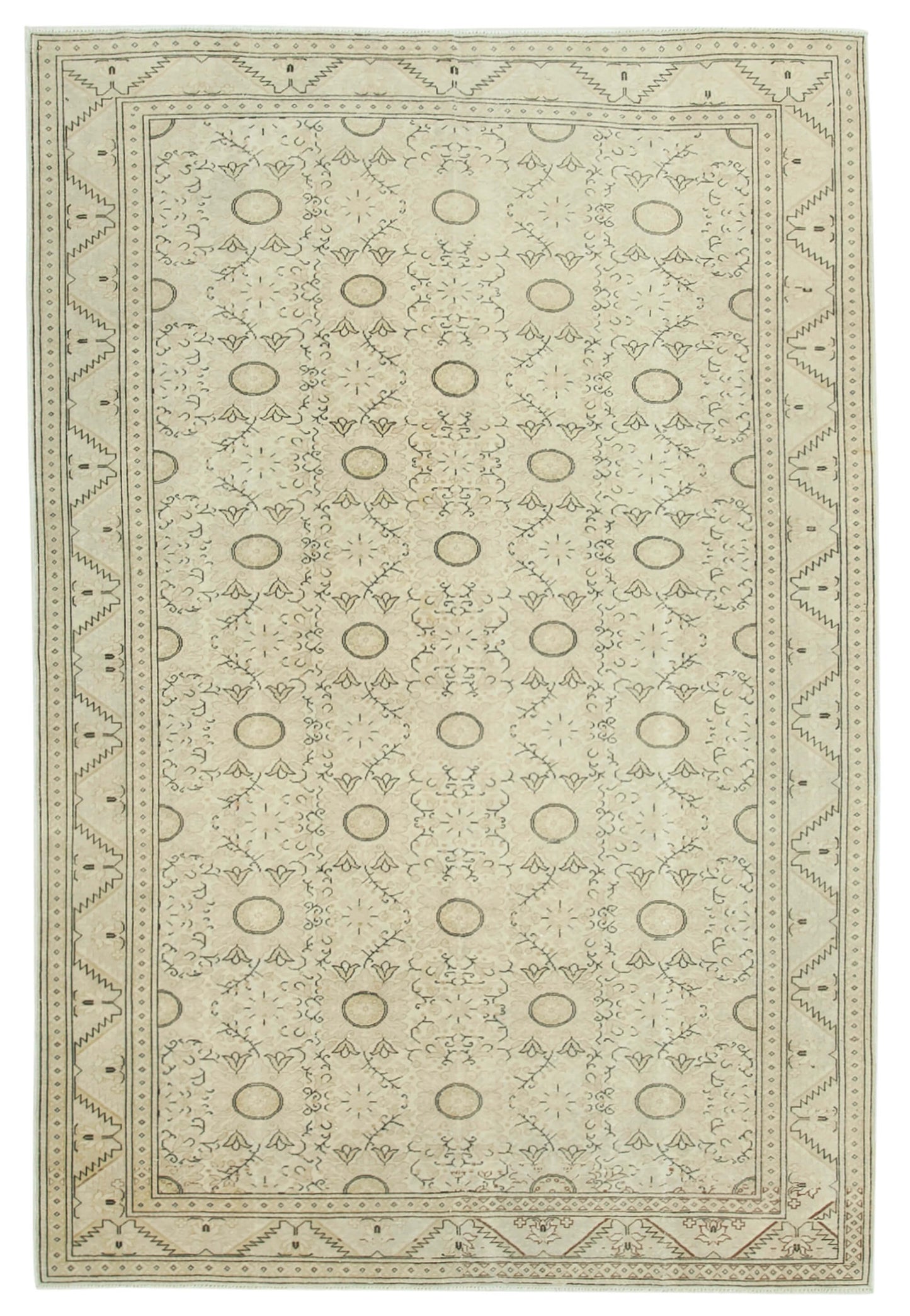 6x10 Beige Vintage Rug - 37960