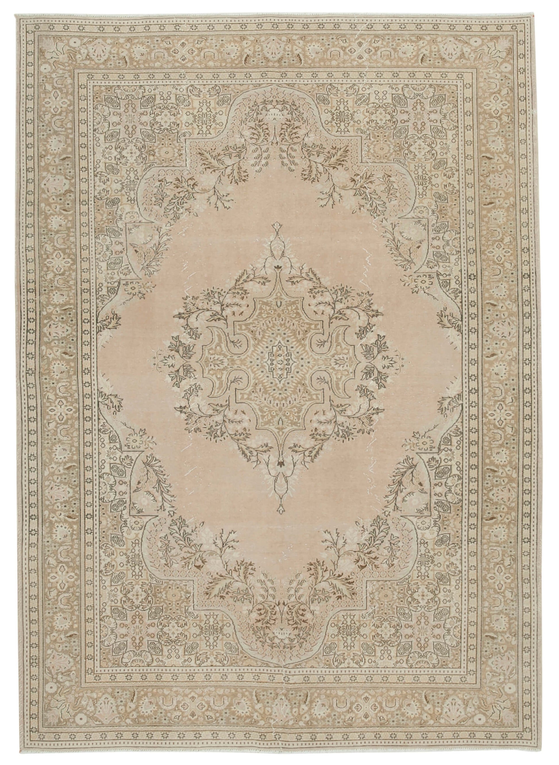 7x10 Beige Vintage Rug - 37961