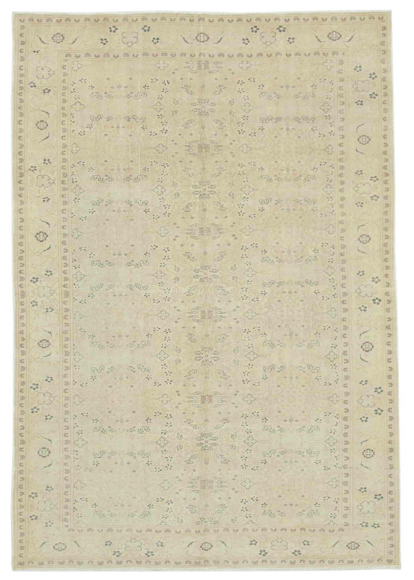 7x10 Beige Vintage Rug - 37962