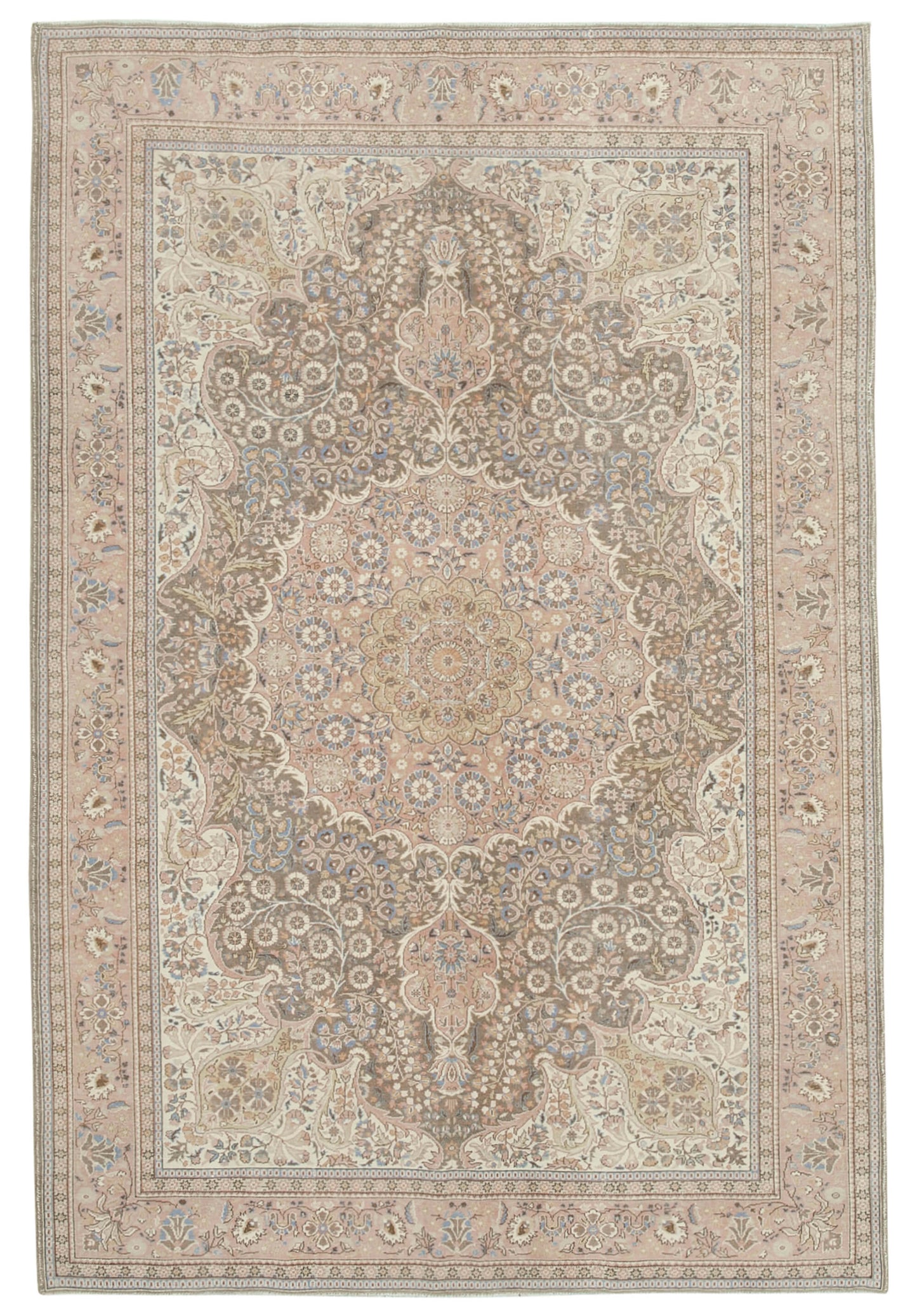 7x10 Beige Vintage Rug - 37964