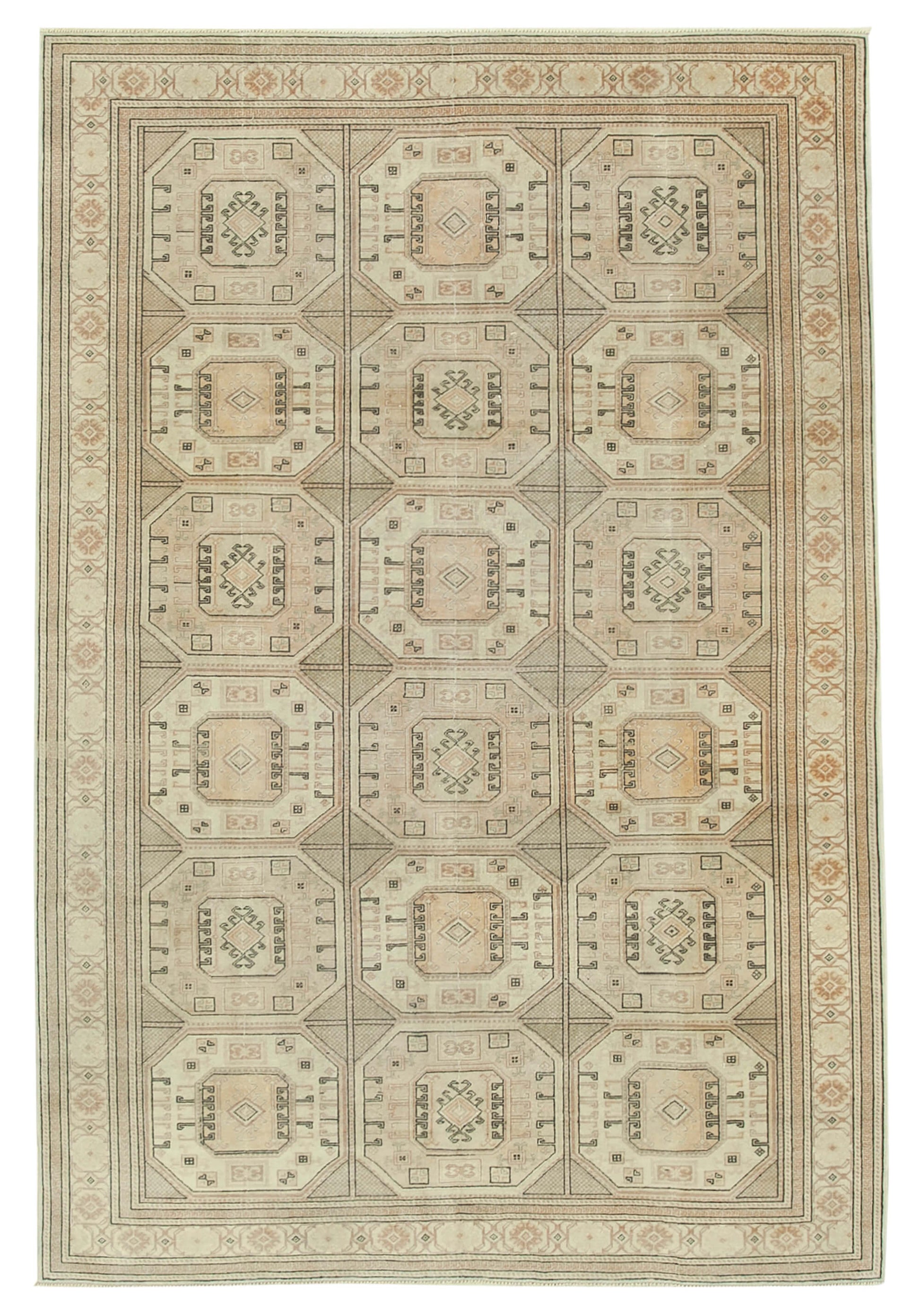 7x10 Beige Vintage Rug - 37994