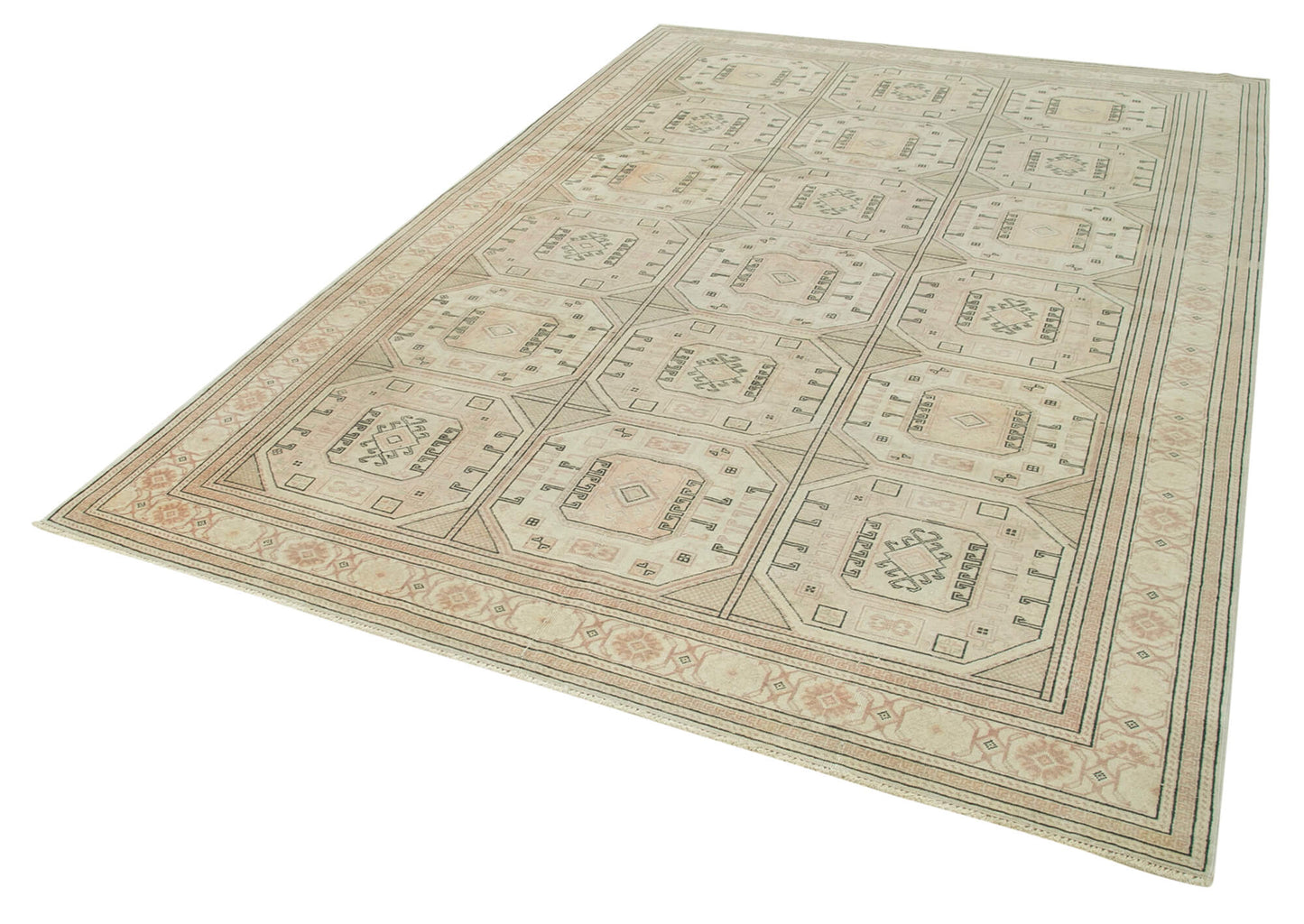 7x10 Beige Vintage Rug - 37994