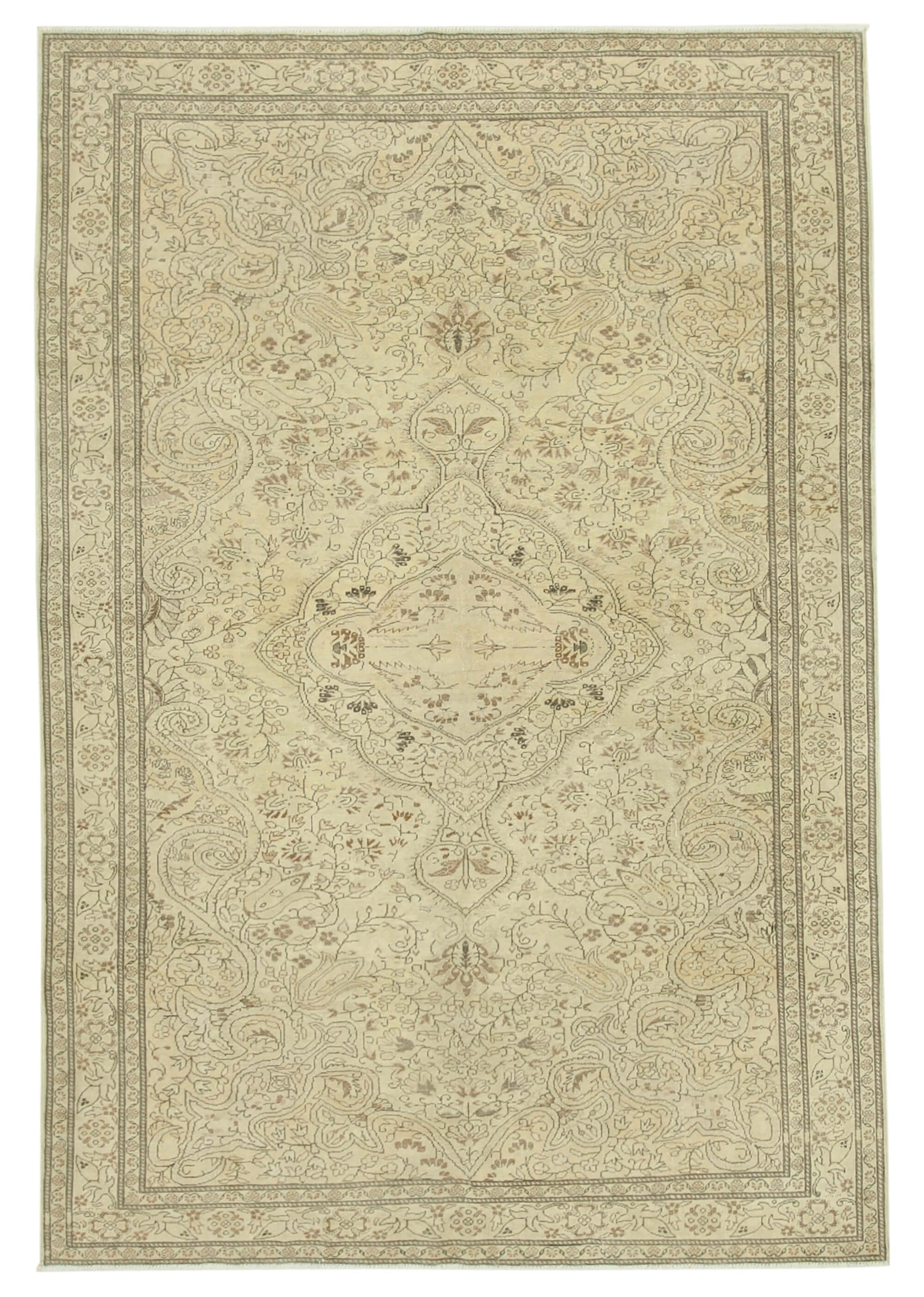 6x10 Beige Vintage Rug - 38000