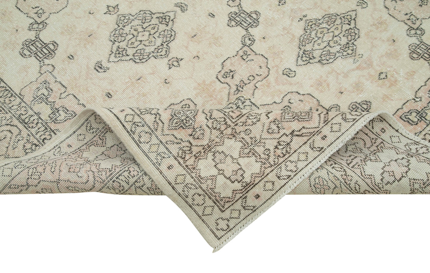 7x10 Beige Turkish Vintage Area Rug - 38002