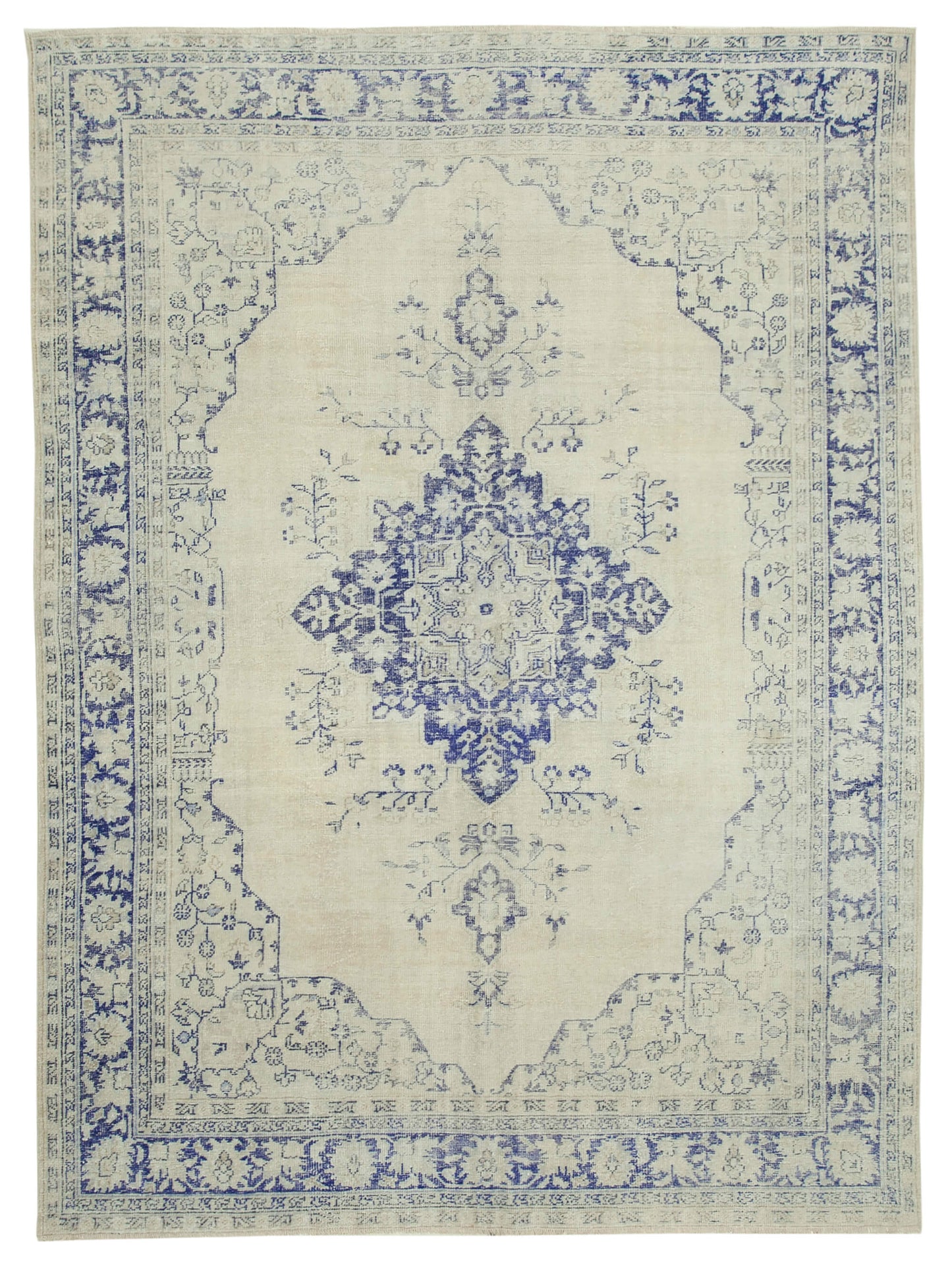 9x12 Beige Turkish Vintage Area Rug - 38011