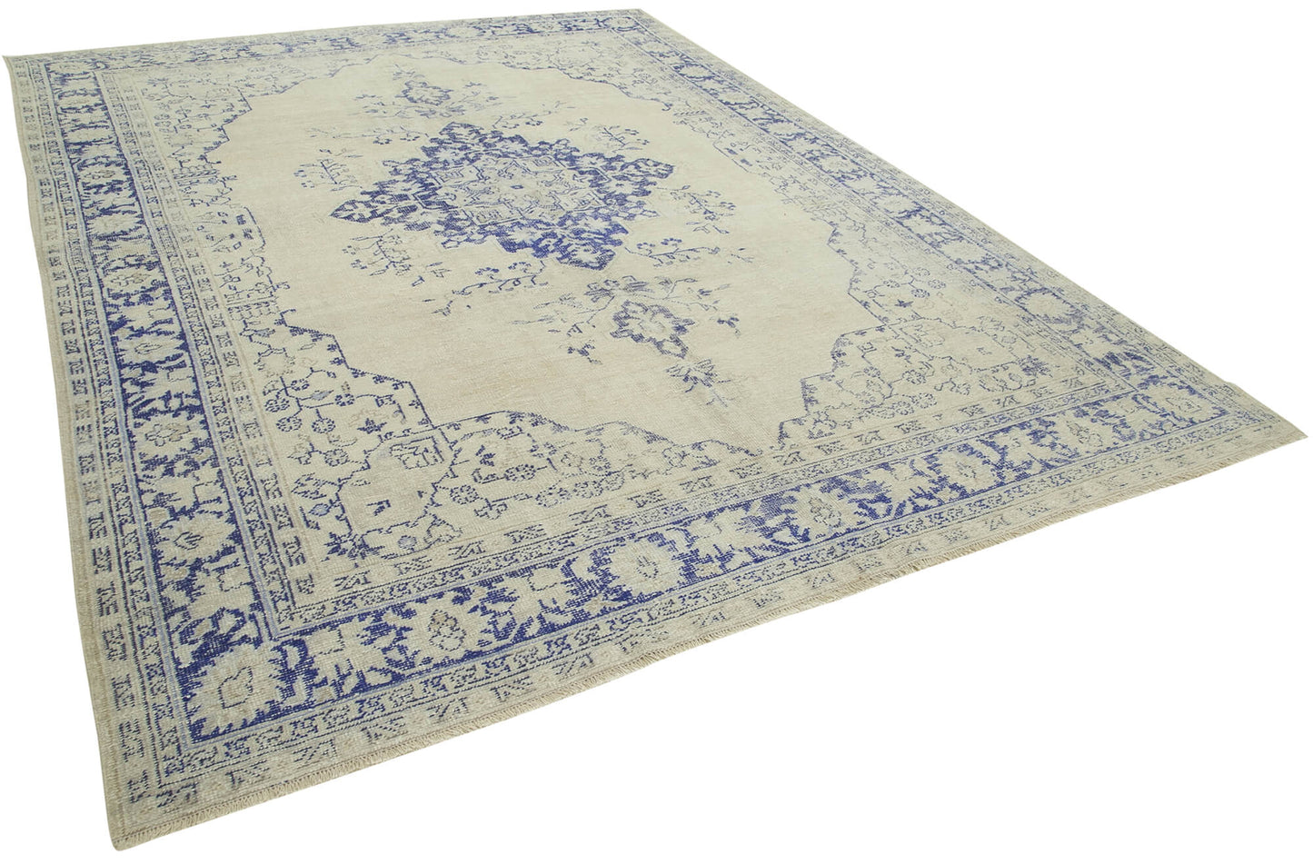 9x12 Beige Turkish Vintage Area Rug - 38011