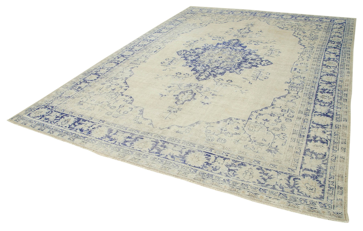 9x12 Beige Turkish Vintage Area Rug - 38011