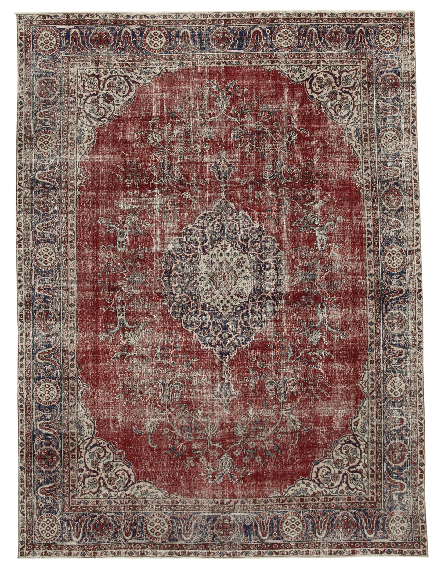 8x11 Red Turkish Vintage Area Rug - 38013