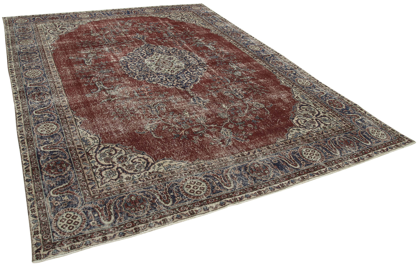 8x11 Red Turkish Vintage Area Rug - 38013