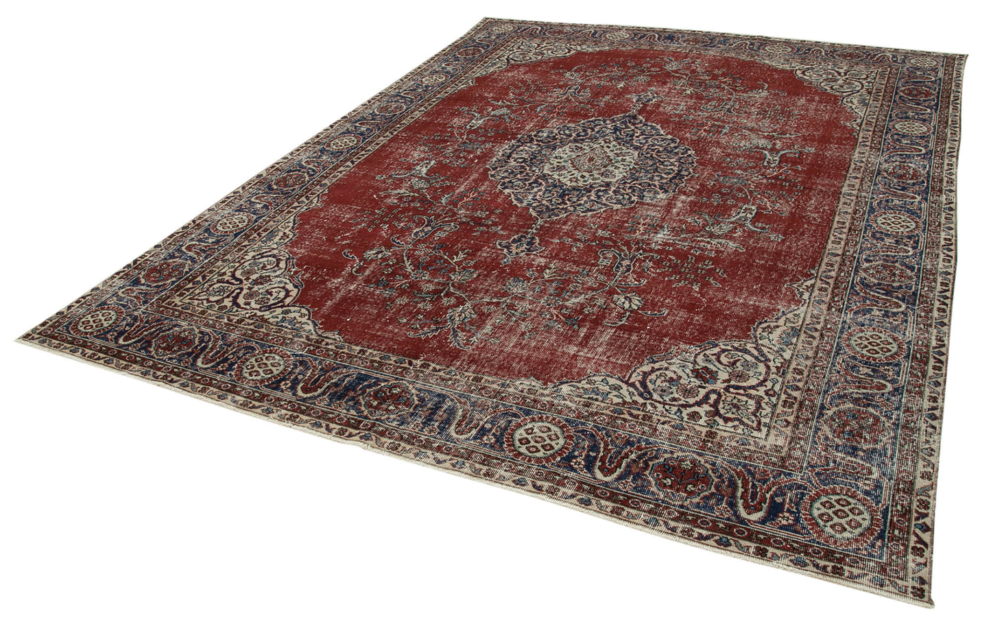 8x11 Red Turkish Vintage Area Rug - 38013