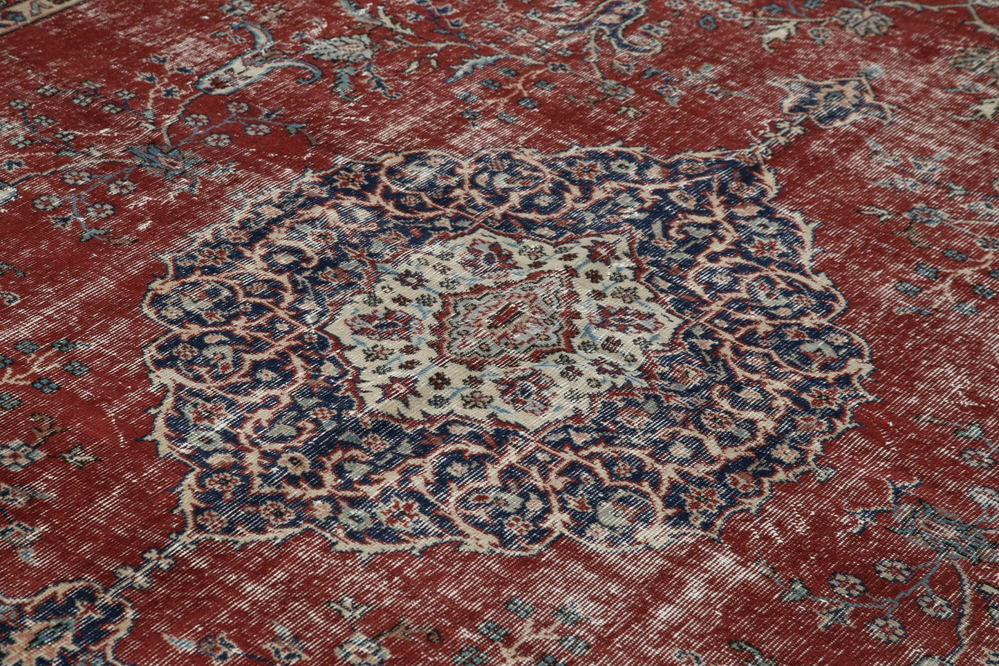 8x11 Red Turkish Vintage Area Rug - 38013