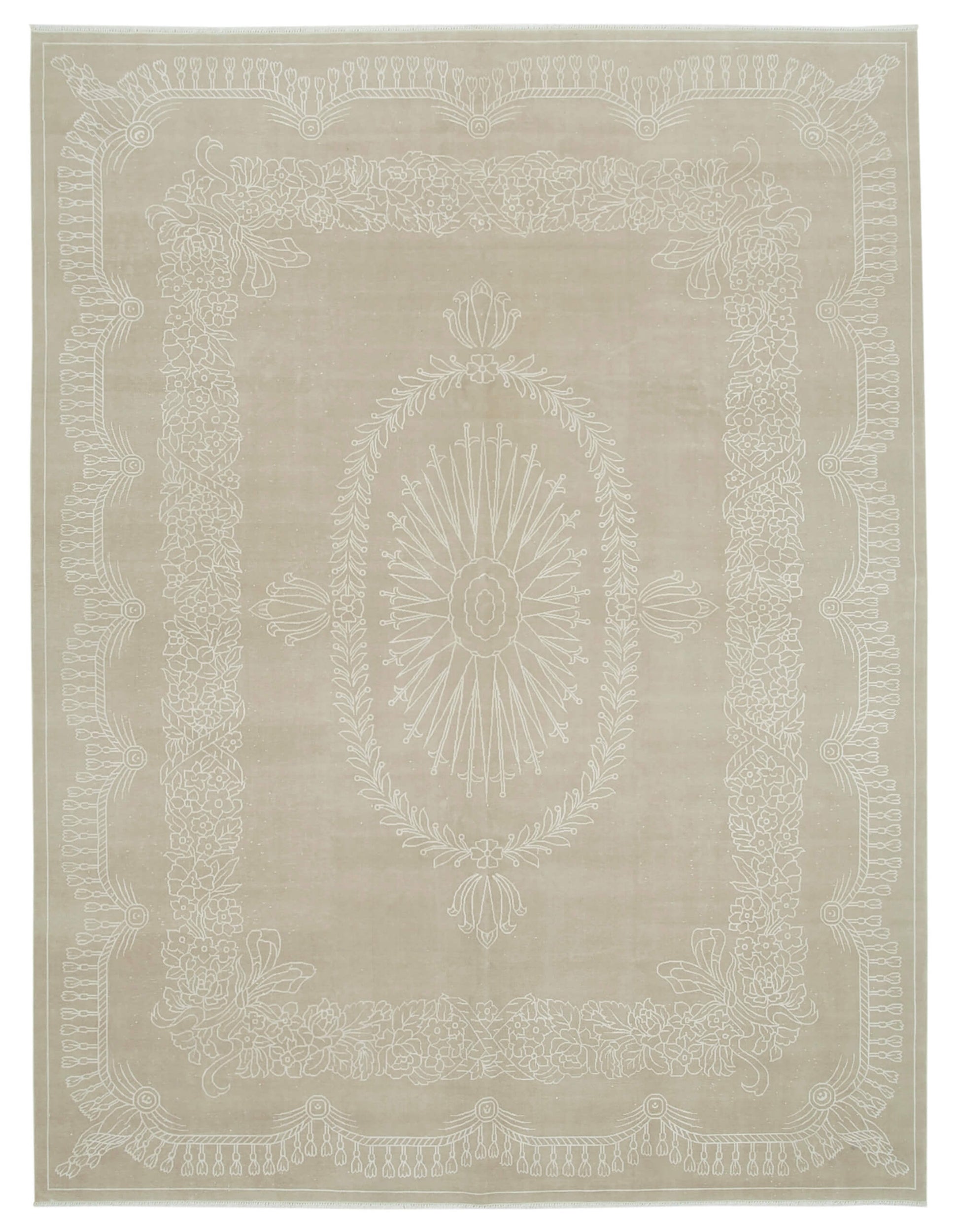 9x11 Beige Vintage Rug - 38026