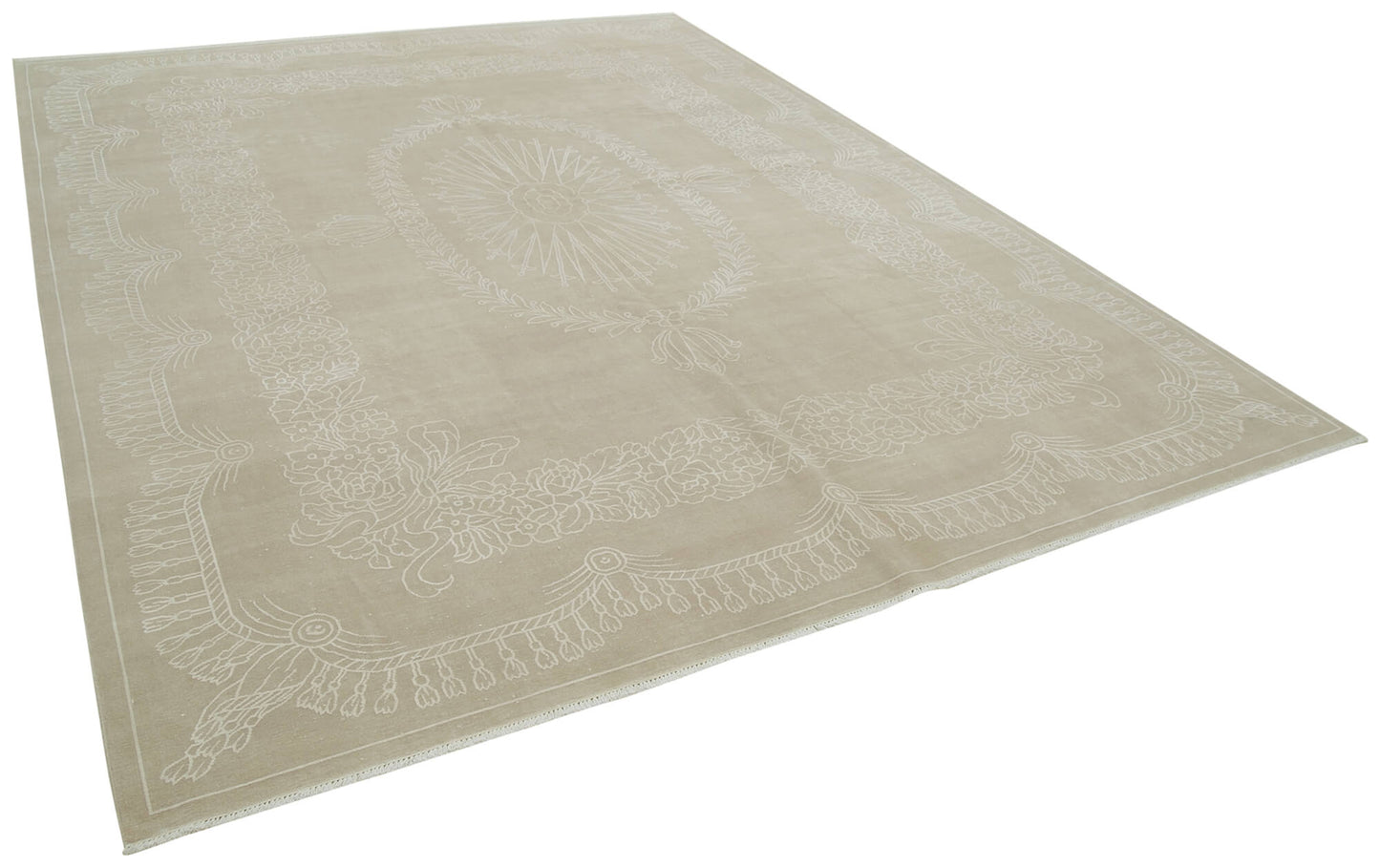 9x11 Beige Vintage Rug - 38026