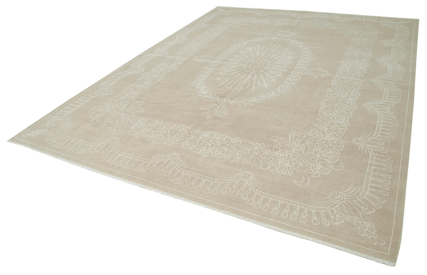 9x11 Beige Vintage Rug - 38026