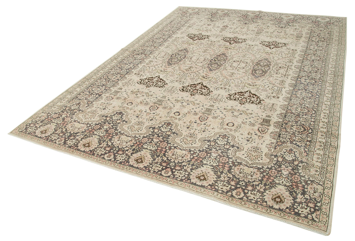 8x12 Beige Vintage Rug - 38032