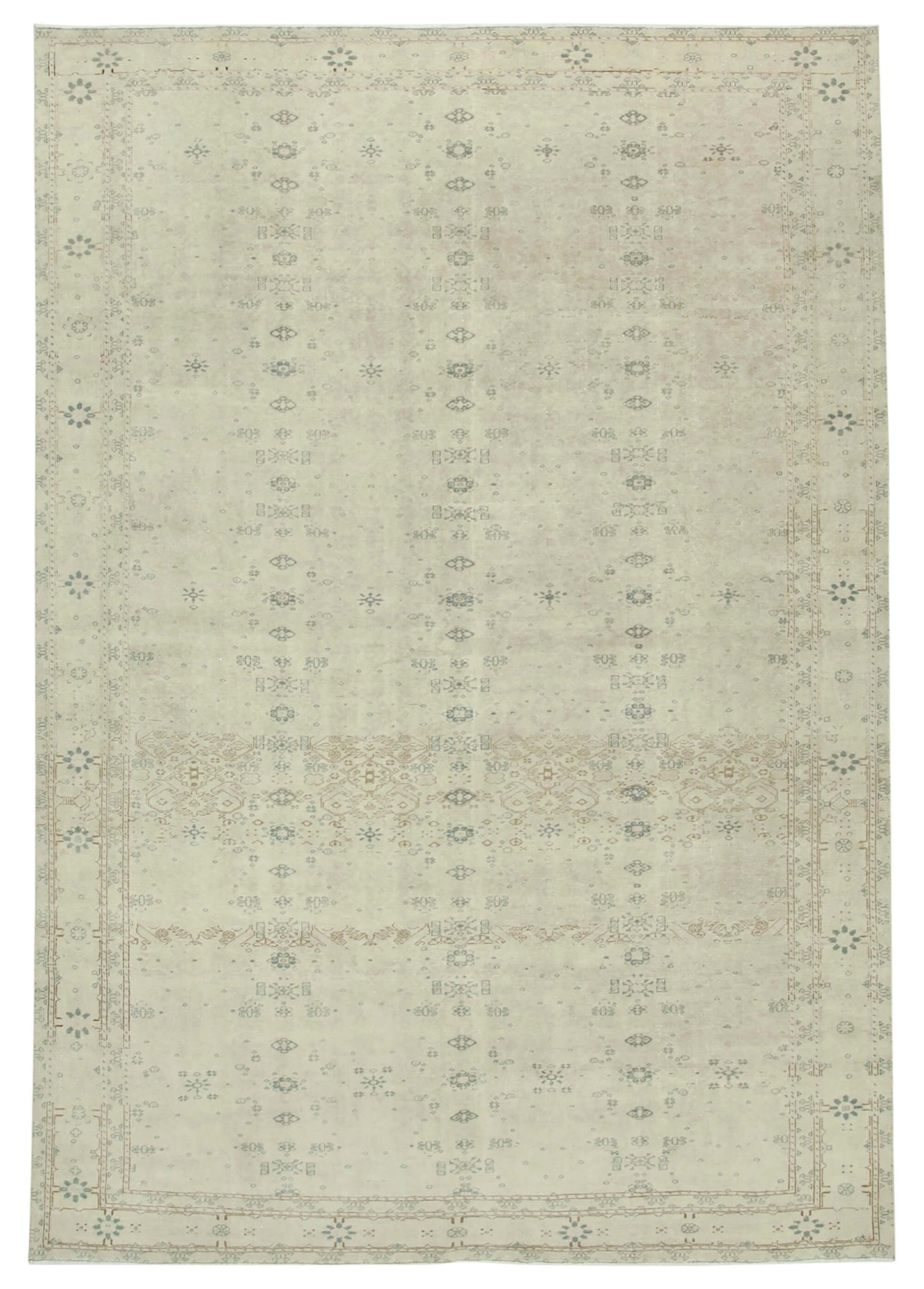 8x11 Beige Vintage Rug - 38034