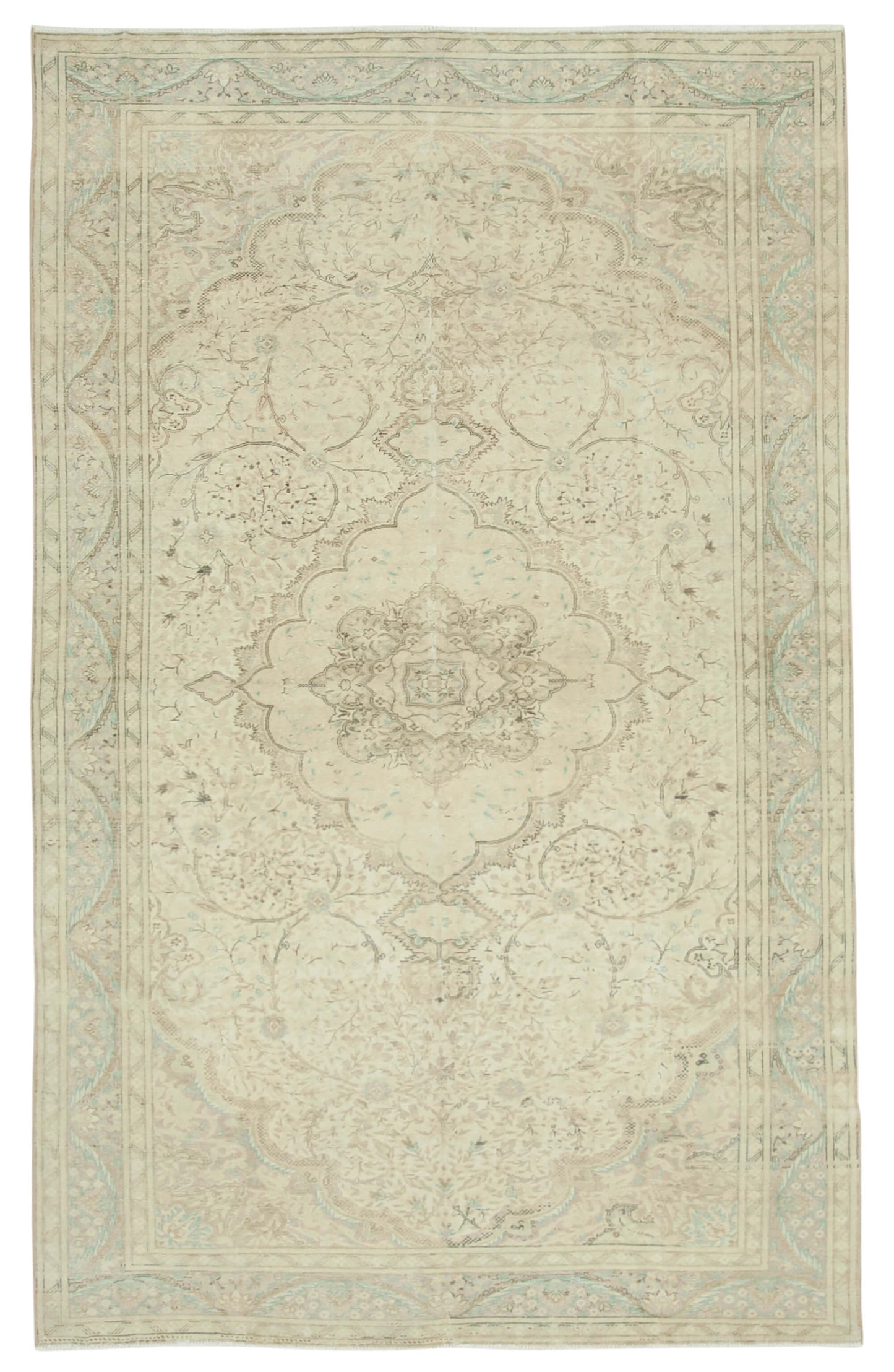 7x12 Beige Vintage Rug - 38044