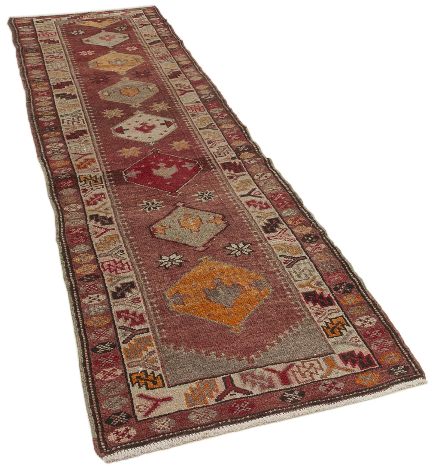 3x11 Red Boho Runner Rugs - 38060