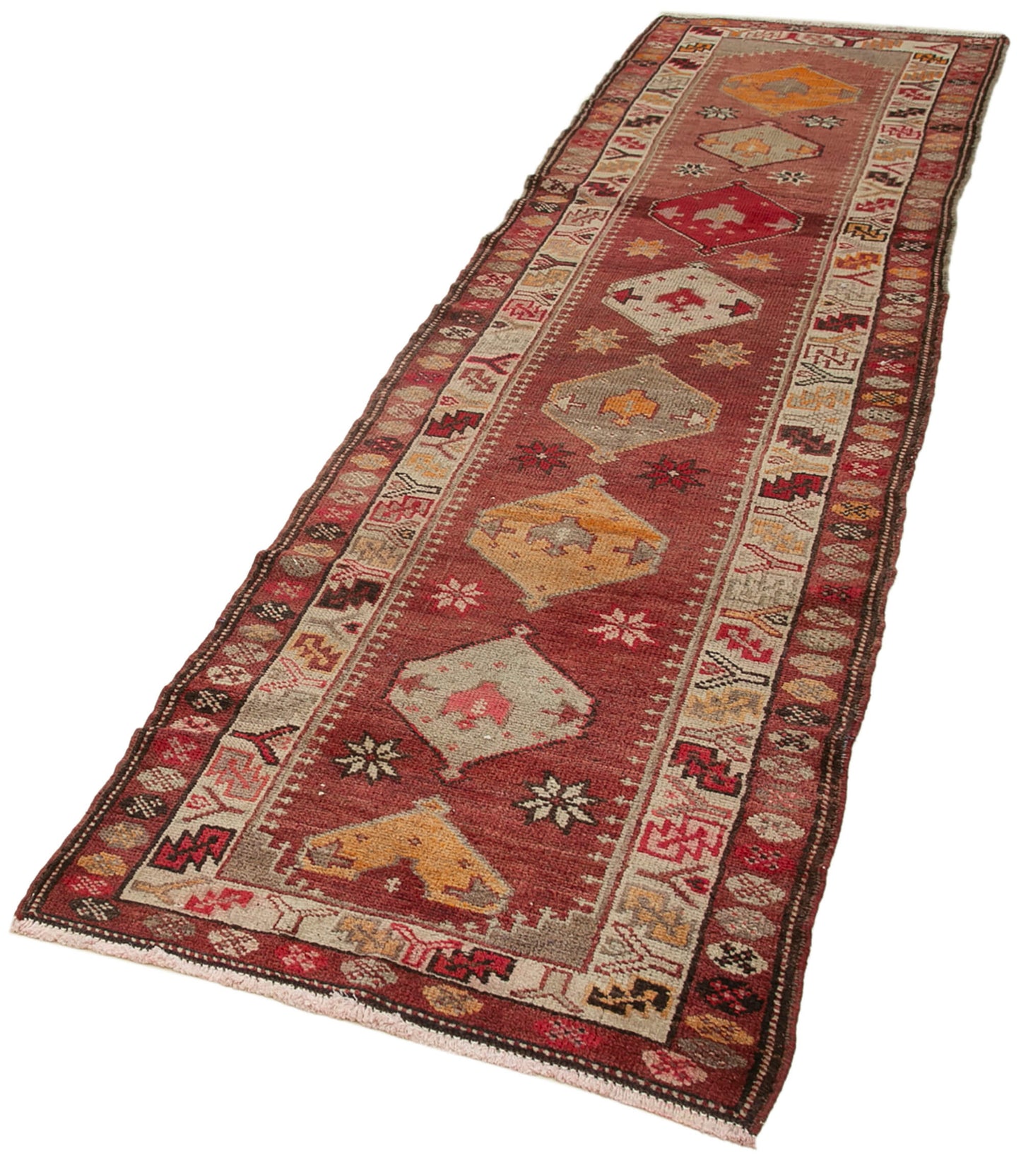 3x11 Red Boho Runner Rugs - 38060