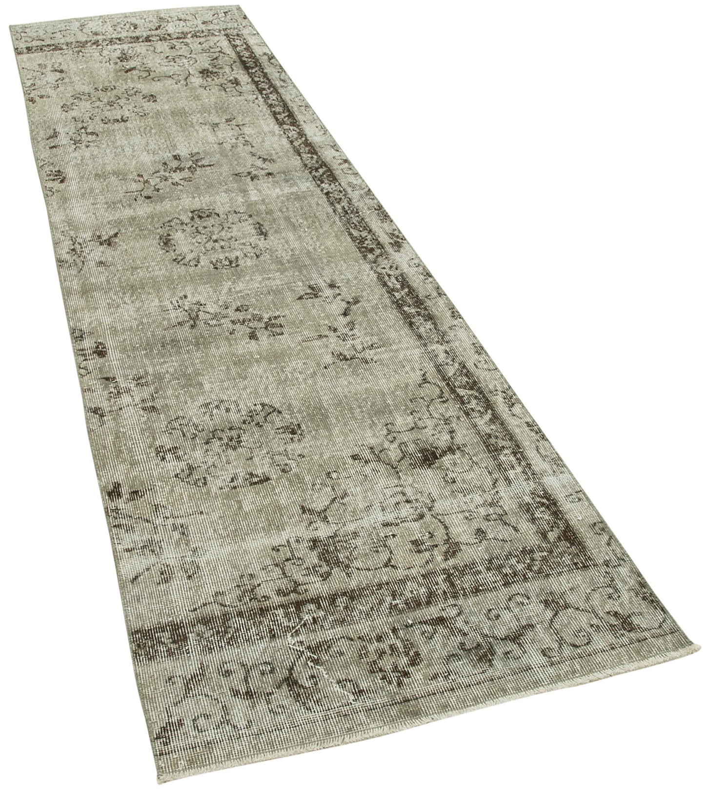 3x10 Grey Overdyed Runner Rug - 38149