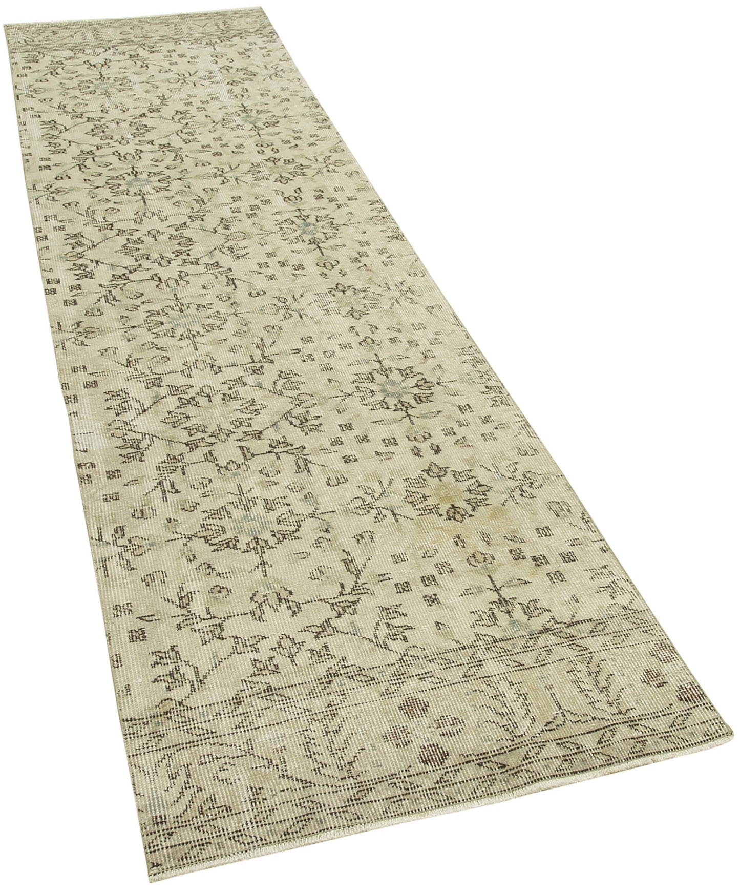 3x10 Beige Overdyed Runner Rug - 38225