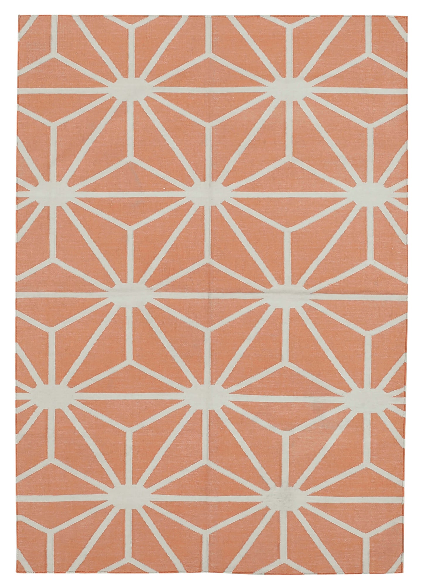 4x5 Orange Dhurrie Rug - 38256