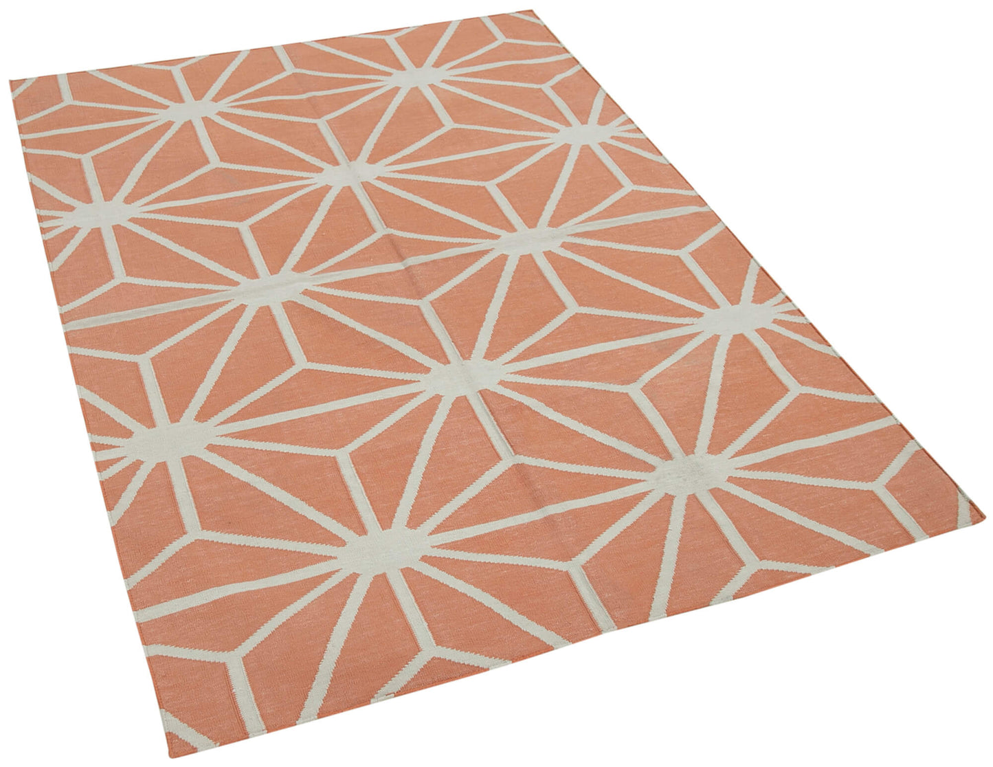 4x5 Orange Dhurrie Rug - 38256