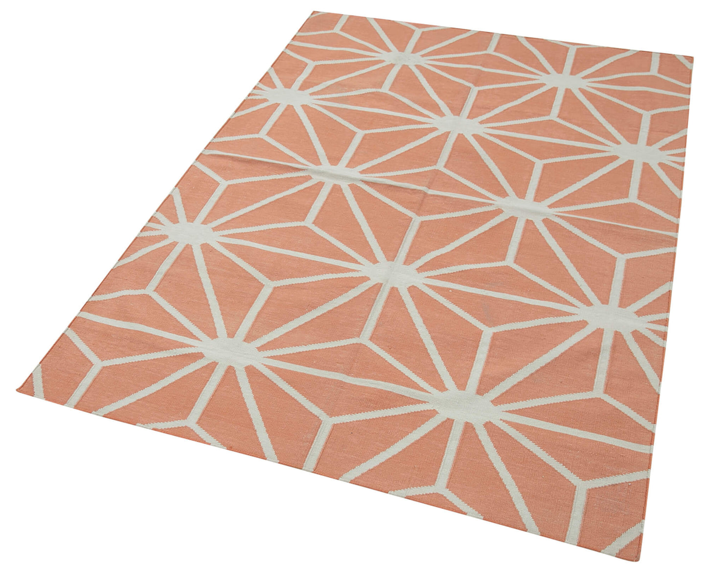 4x5 Orange Dhurrie Rug - 38256