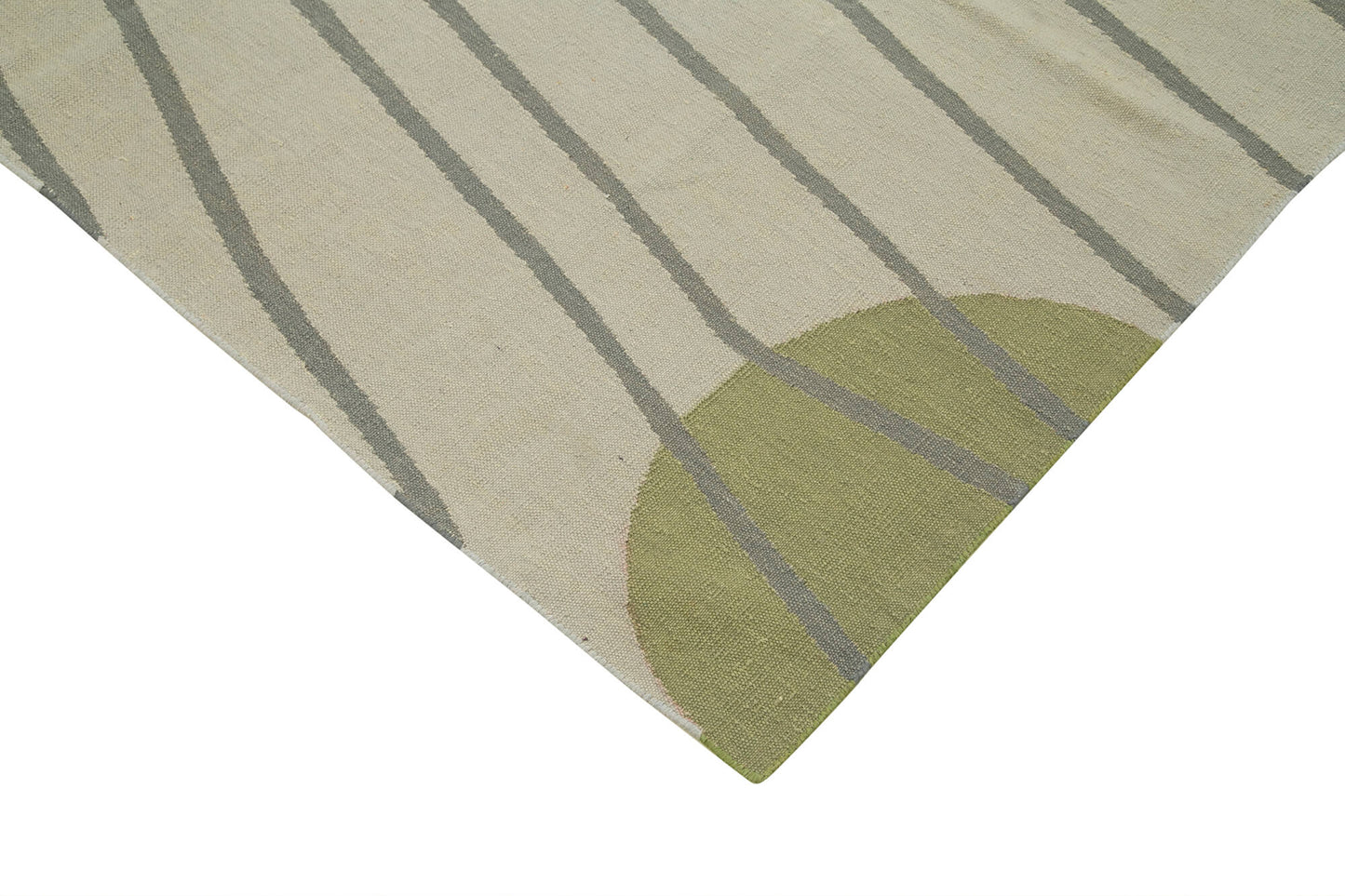 6x10 Green Dhurrie Rug - 38258