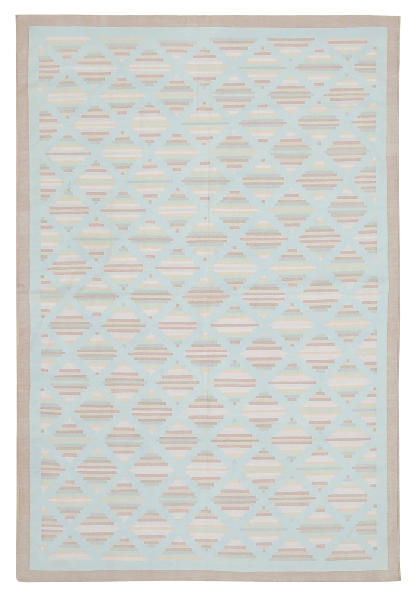 6x9 Beige Dhurrie Rug - 38264