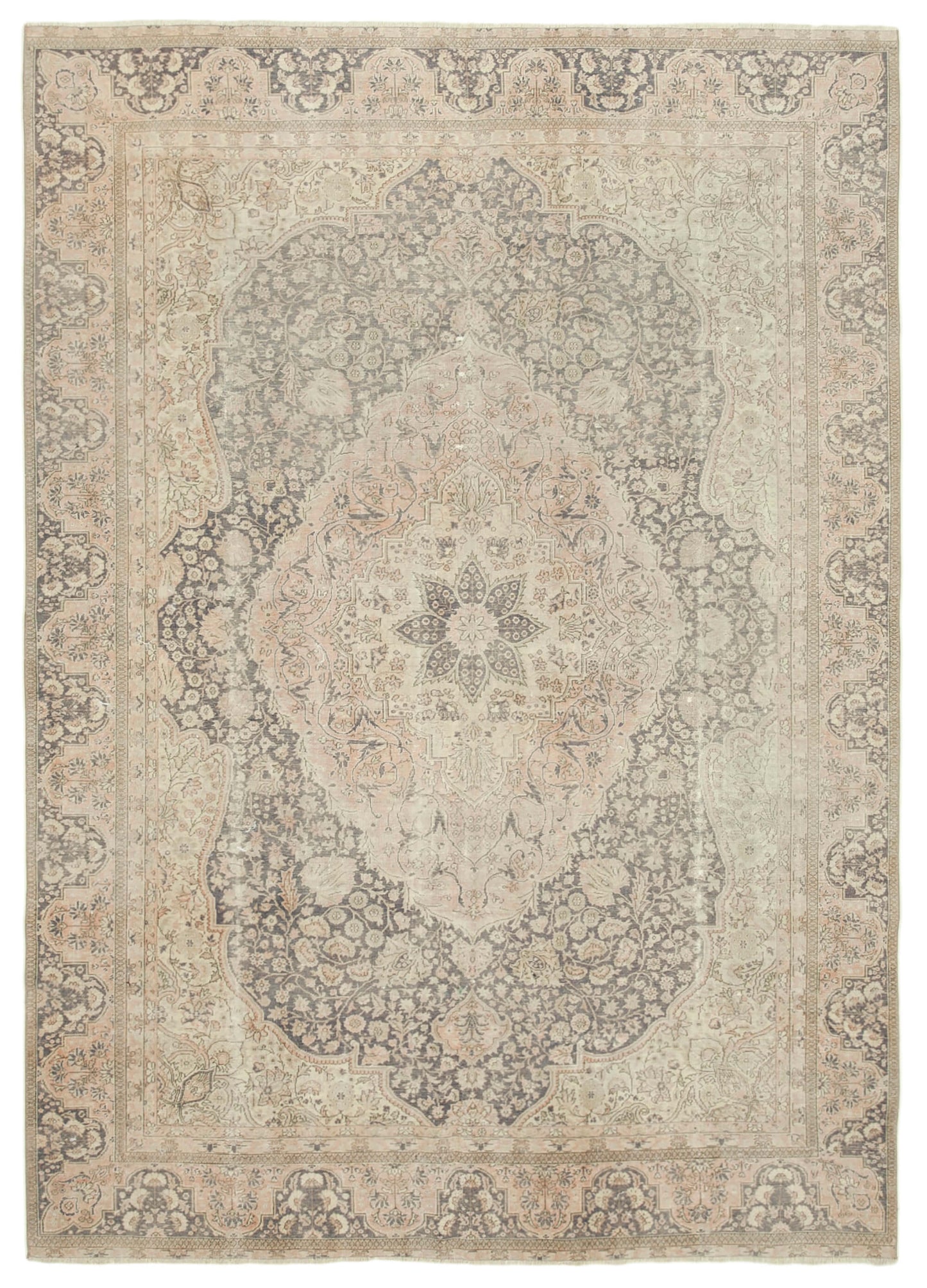 7x10 Beige Vintage Rug - 38780