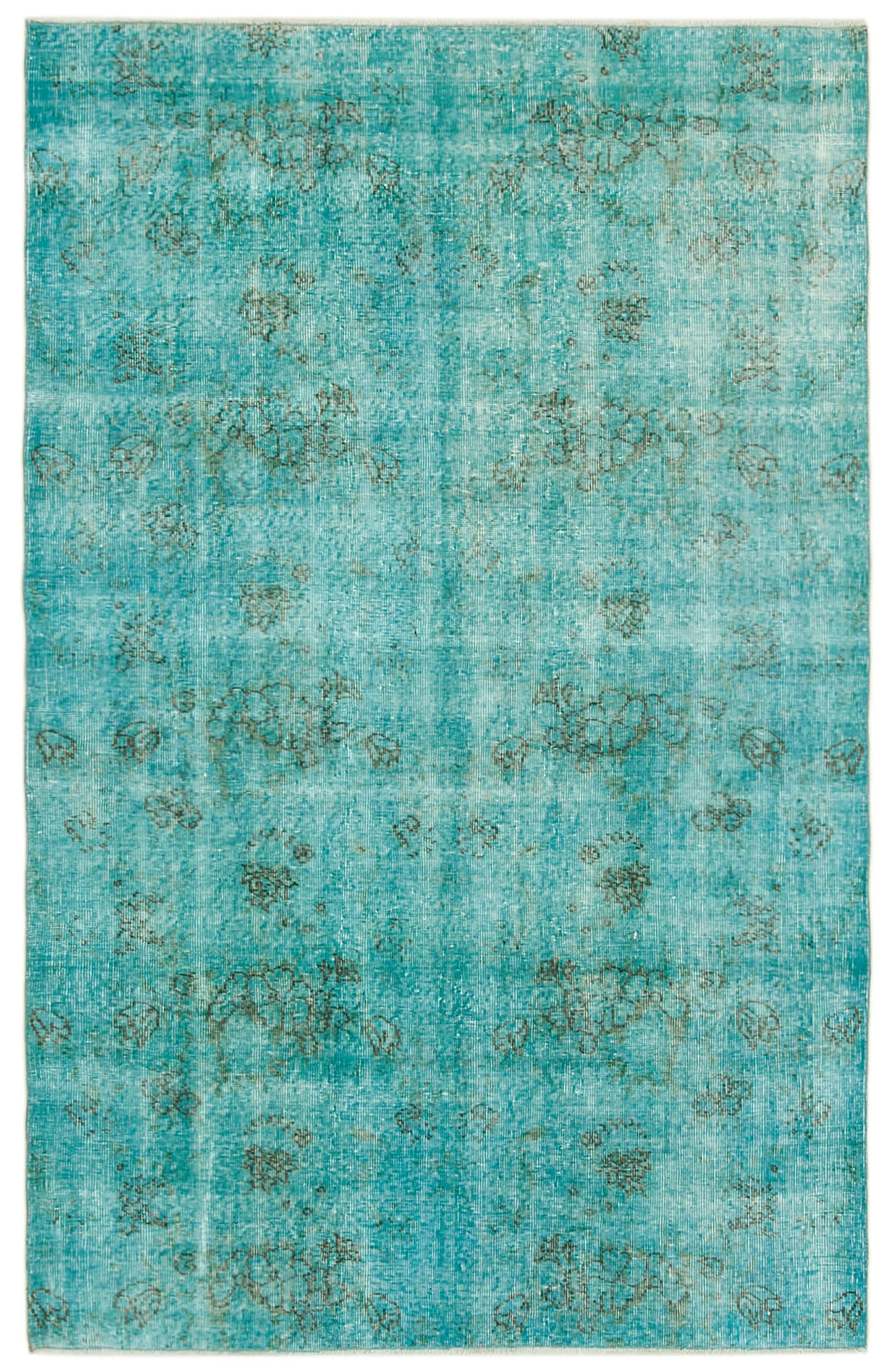 5x8 Turquoise Overdyed Rug - 39376