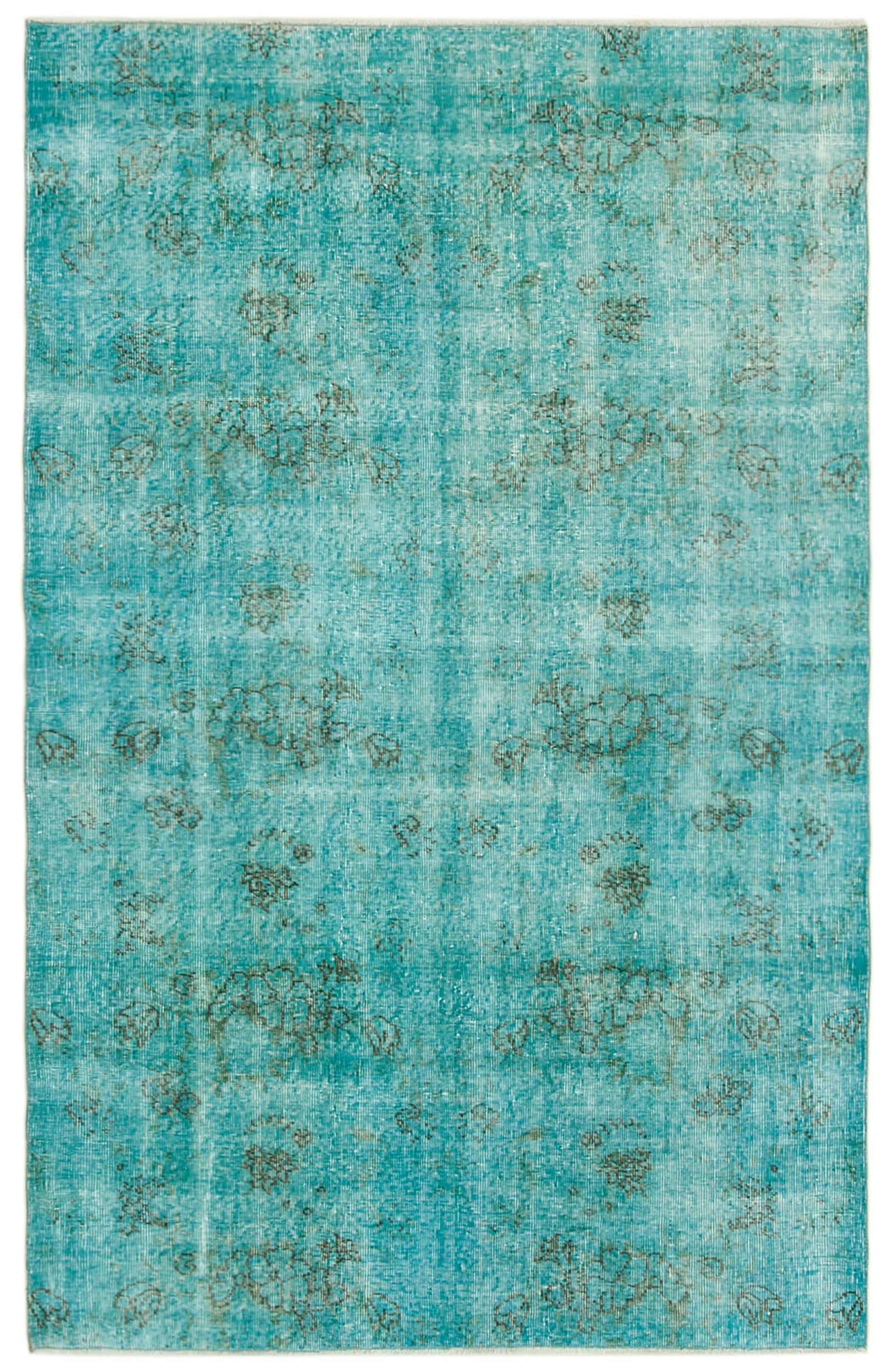 5x8 Turquoise Overdyed Rug - 39376